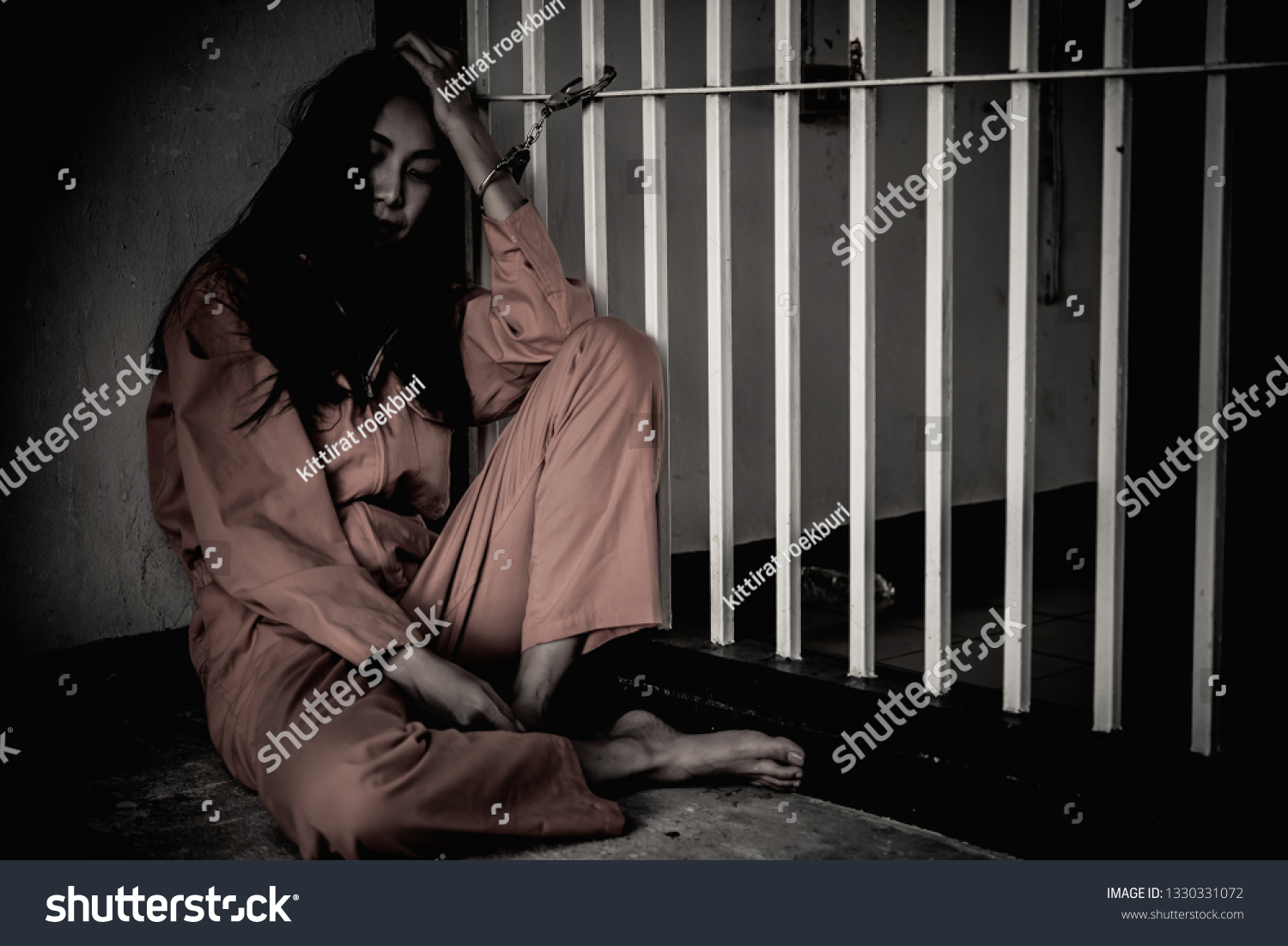 Hands Women Desperate Catch Iron Prisonprisoner Stock Photo 1330331072 ...