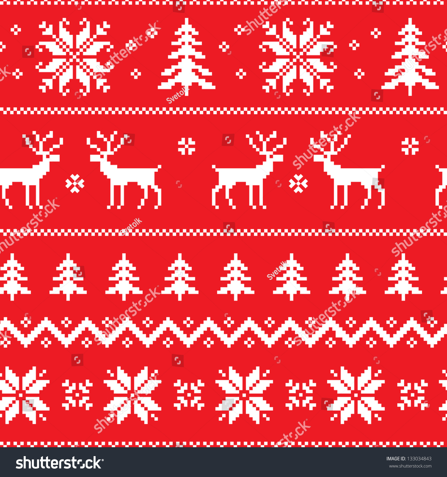 Seamless Pattern Winter Sweater Design Deer Stock Vector (Royalty Free) 133...