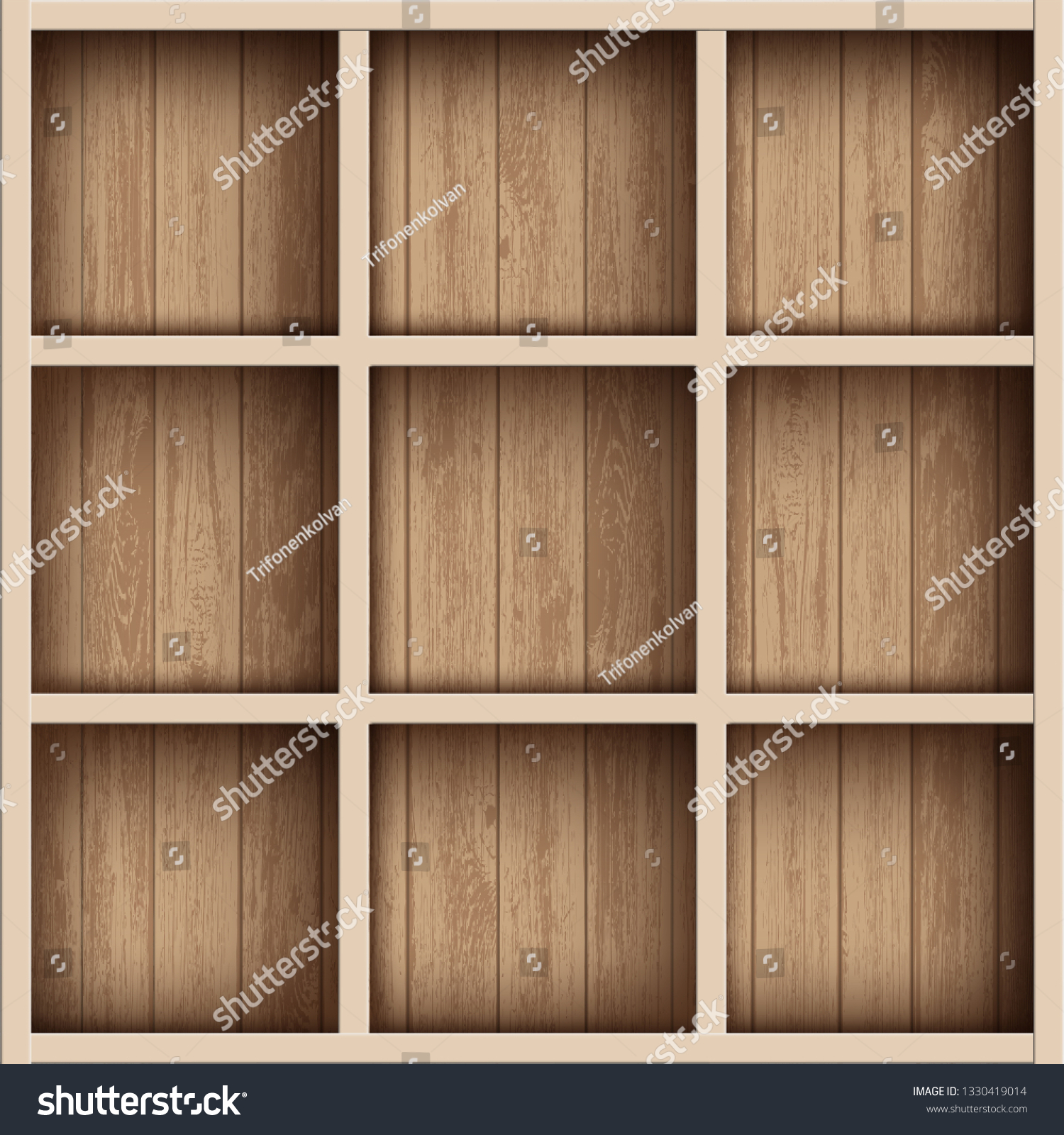 Wooden Empty Bookshelf Tool Box Shelves Stock Vector (Royalty Free ...