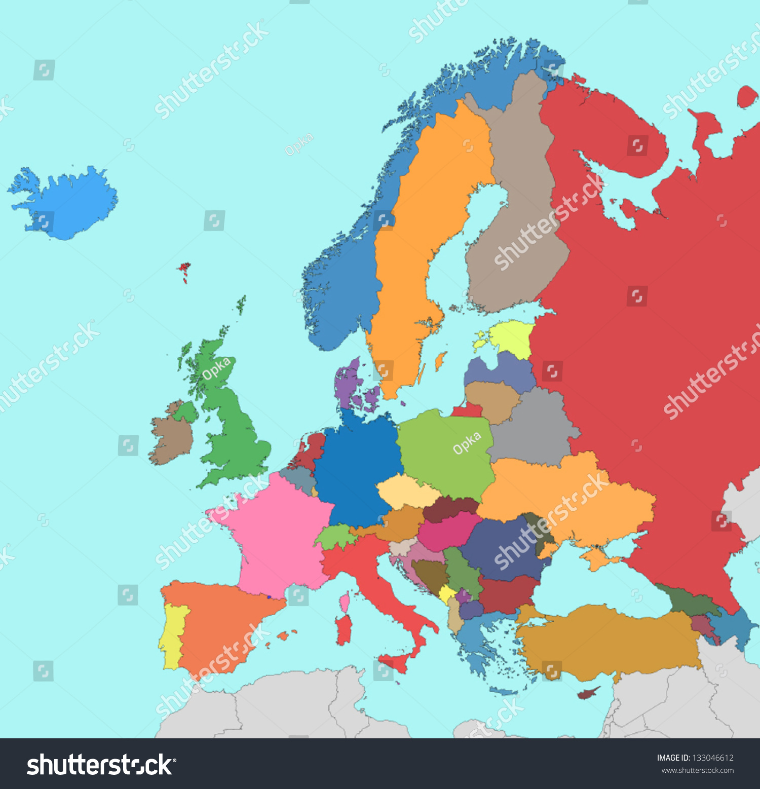 Colorful Map Europe Stock Vector Royalty Free 133046612 Shutterstock 8966
