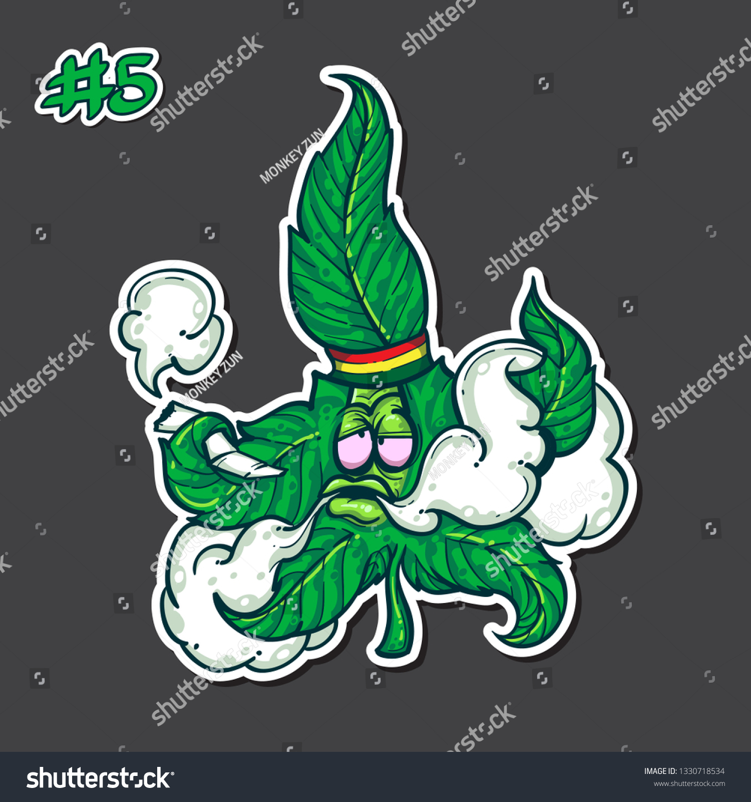 Marijuana Character Leaf Smile Ep5 Cannabis Stock Vector (Royalty Free ...