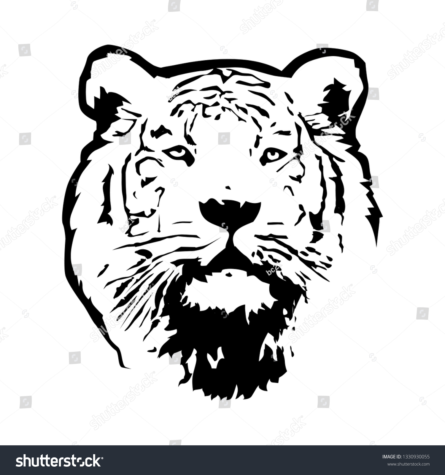 White Tiger Vector Illustration Stock Vector (Royalty Free) 1330930055 ...