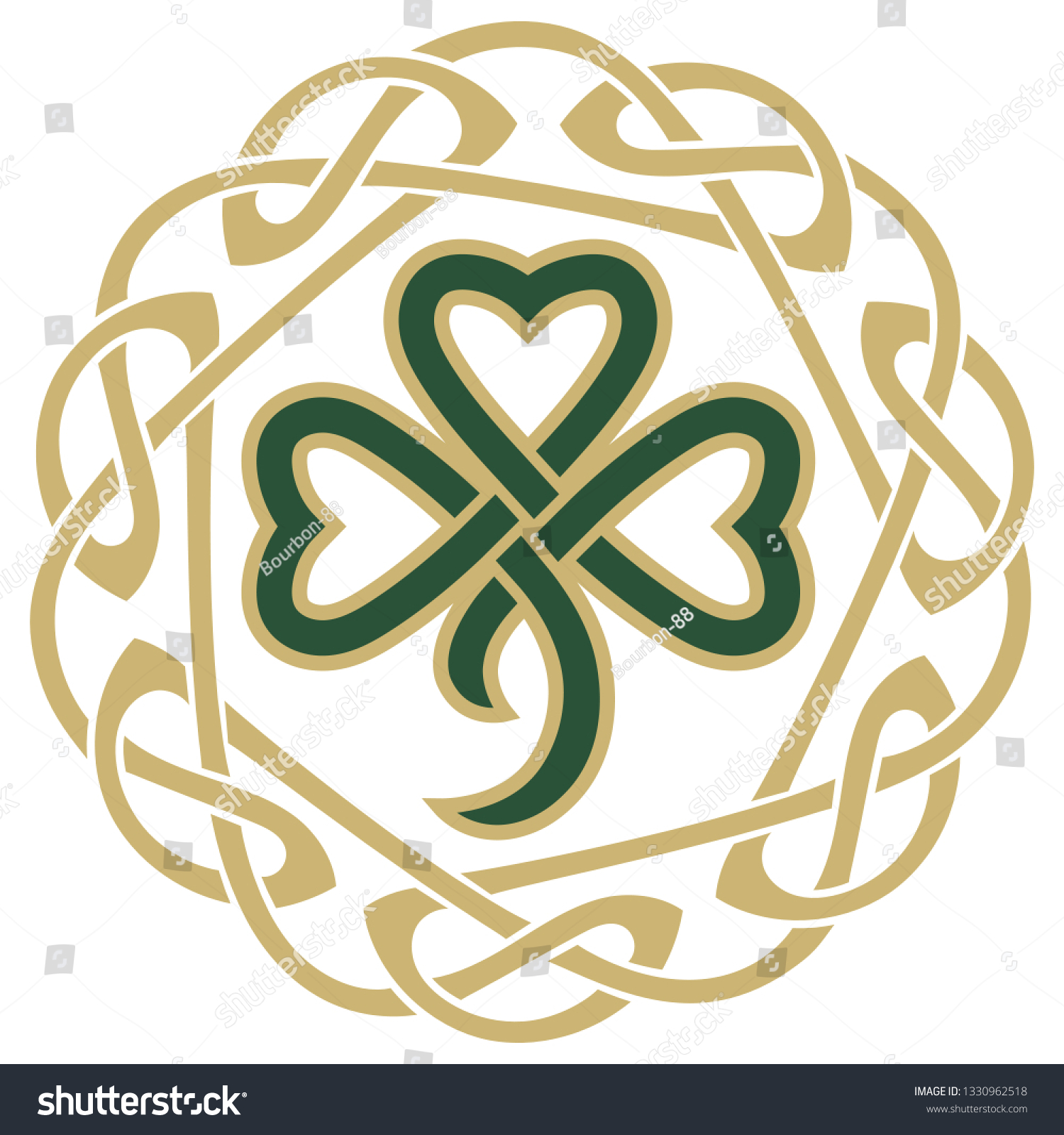 Fourleaf Clover Vintage Retro Style Irish Stock Vector (Royalty Free ...