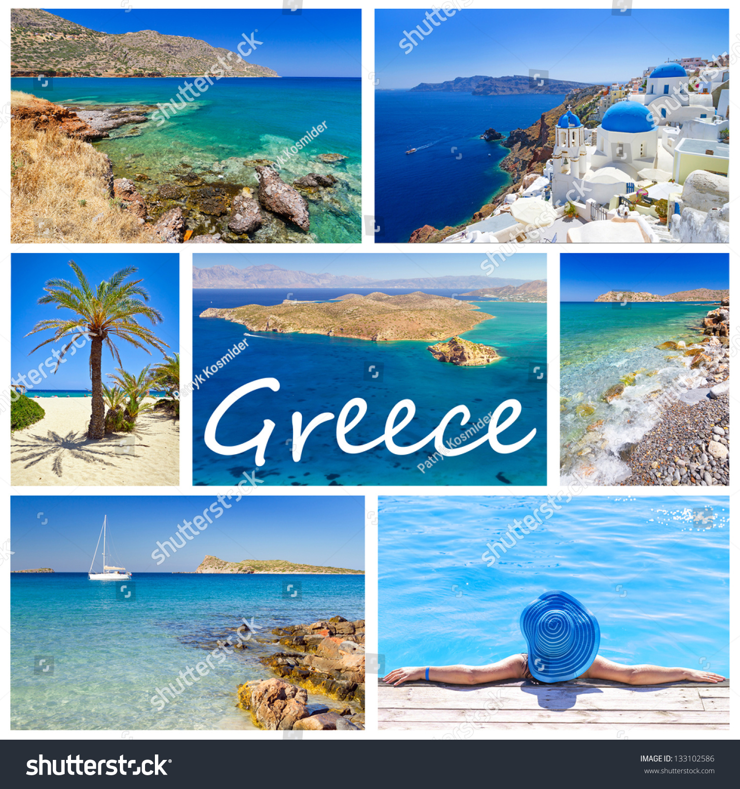 Collage Images Greece Stock Photo 133102586 