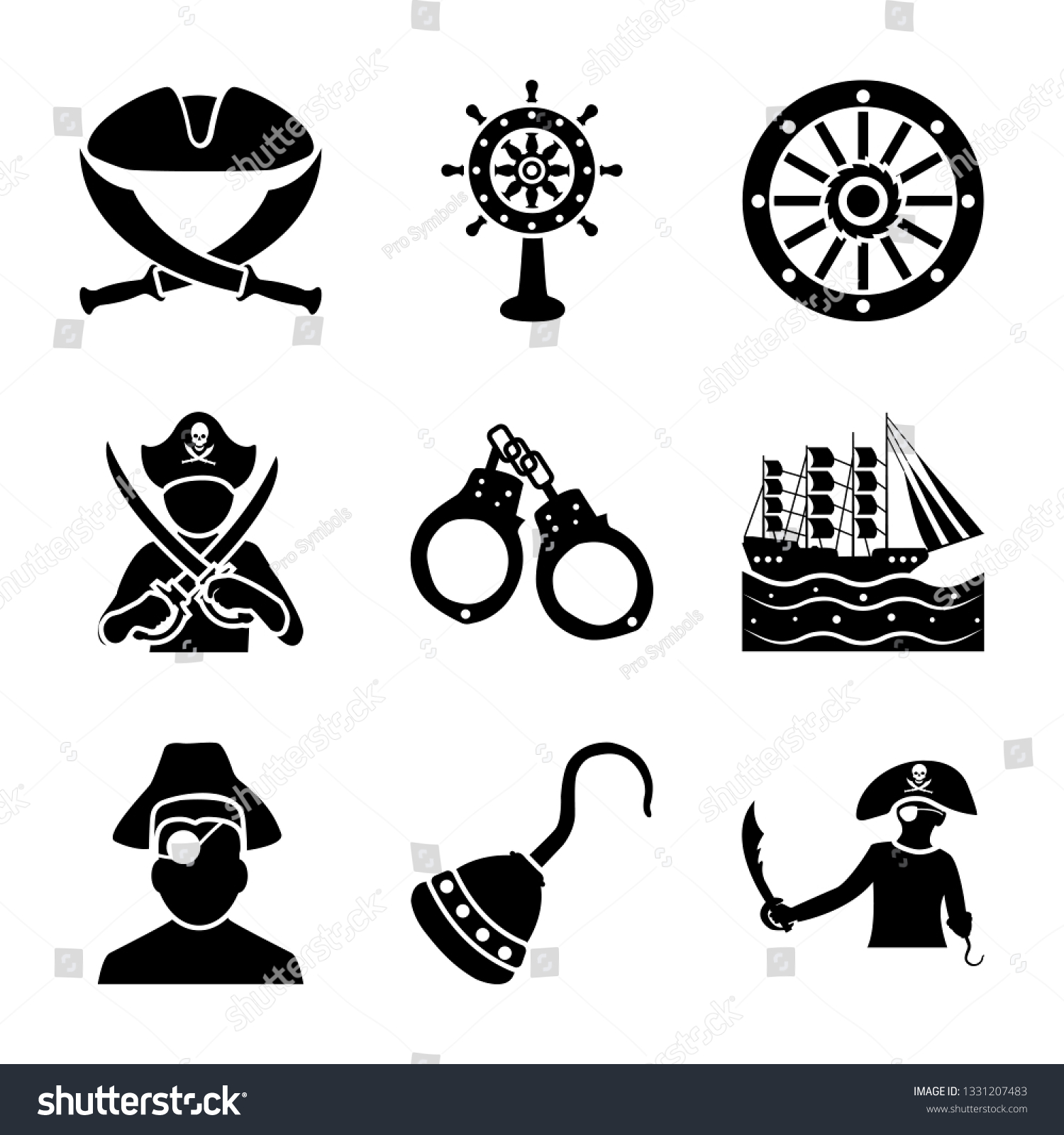 Set Pirates Icons Stock Vector Royalty Free 1331207483 Shutterstock 1946