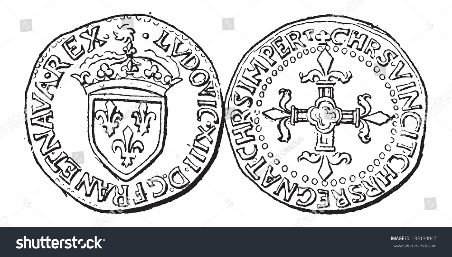 Средневековые монеты вектор