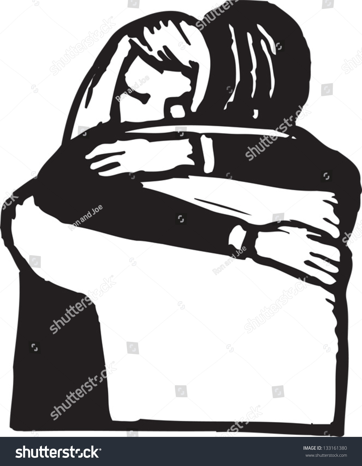 Black White Vector Illustration Man Woman Stock Vector Royalty Free Shutterstock