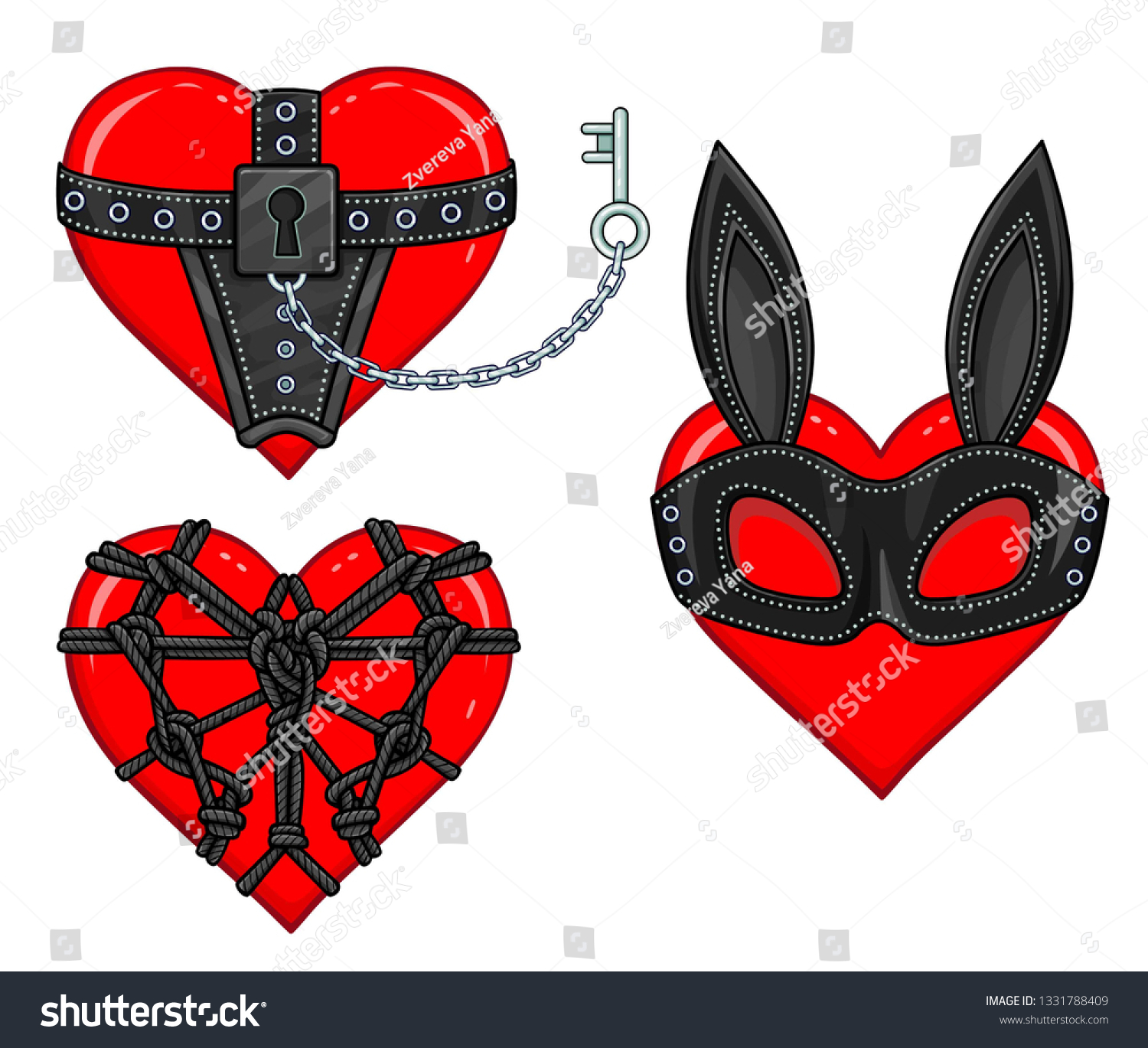 Set Animation Hearts Erotic Clothes Accessories Stock Vector Royalty Free 1331788409 6533