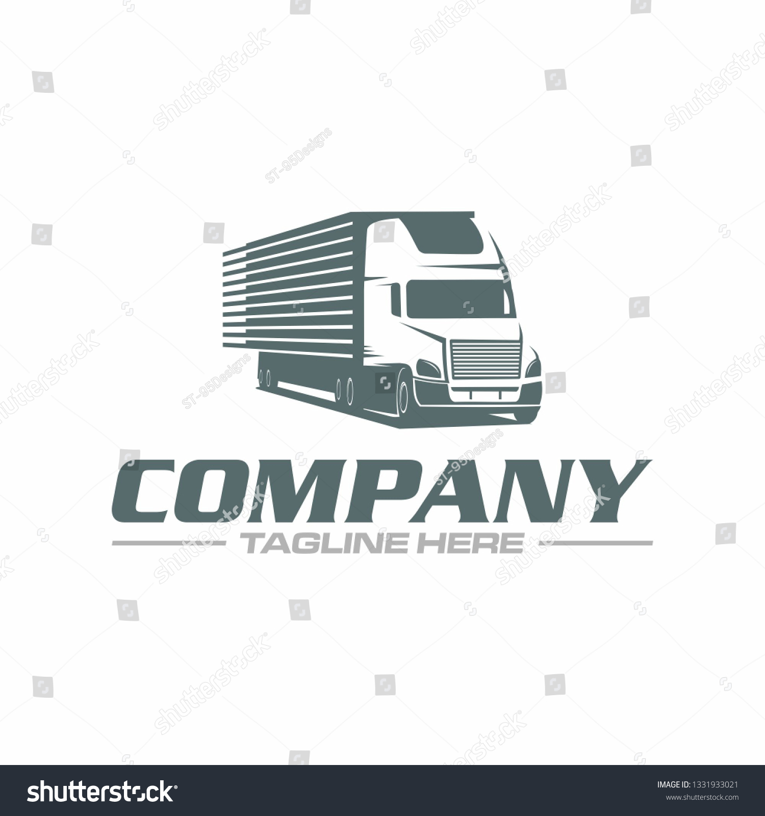 Semi Truck Trailer Logo Template Stock Vector (Royalty Free) 1331933021 ...