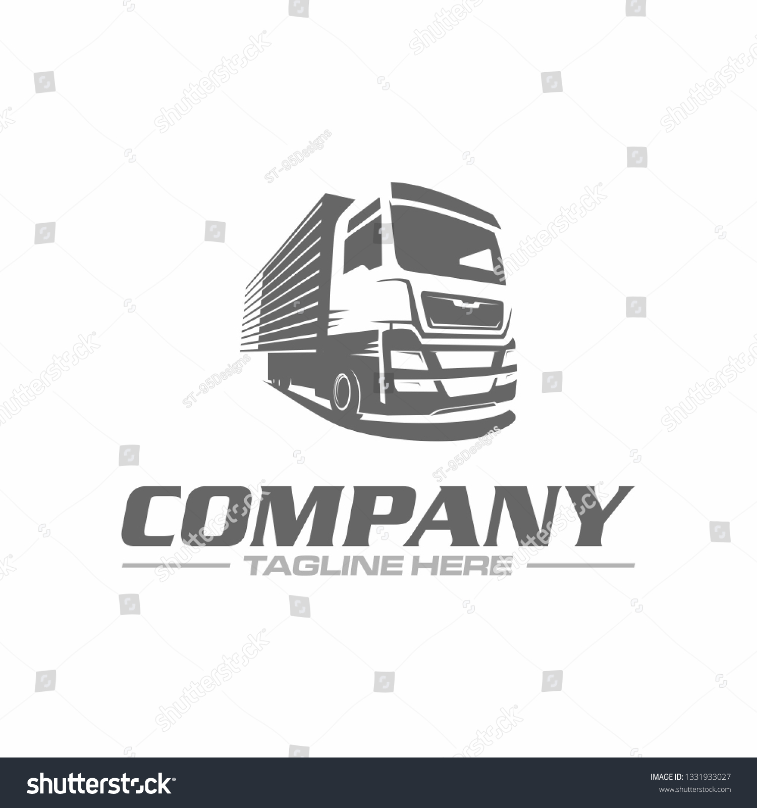 Semi Truck Trailer Box Logo Stock Vector (royalty Free) 1331933027 