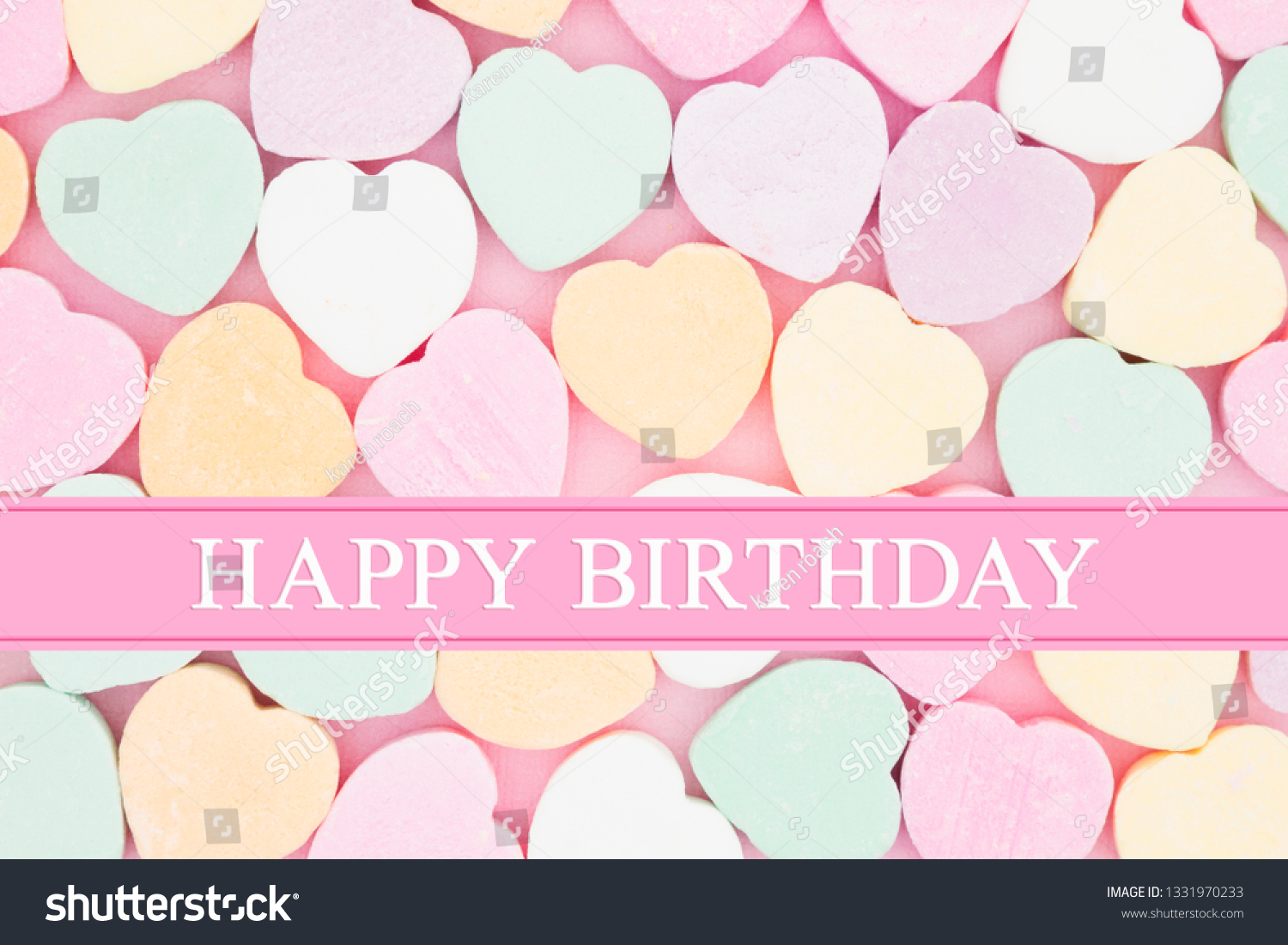 Retro Happy Birthday Greeting Retro Heart Stock Photo 1331970233 ...