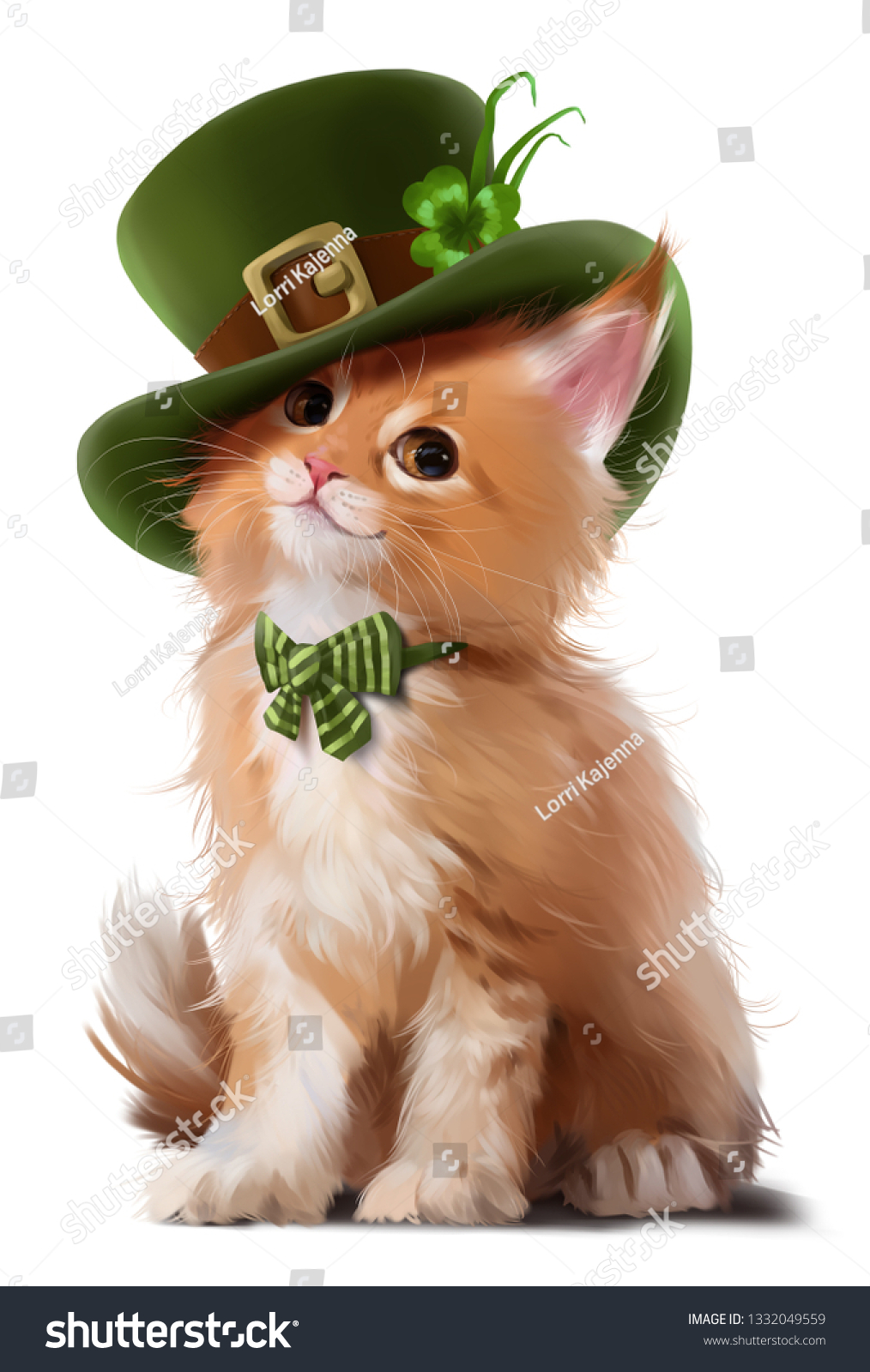 cat green hat