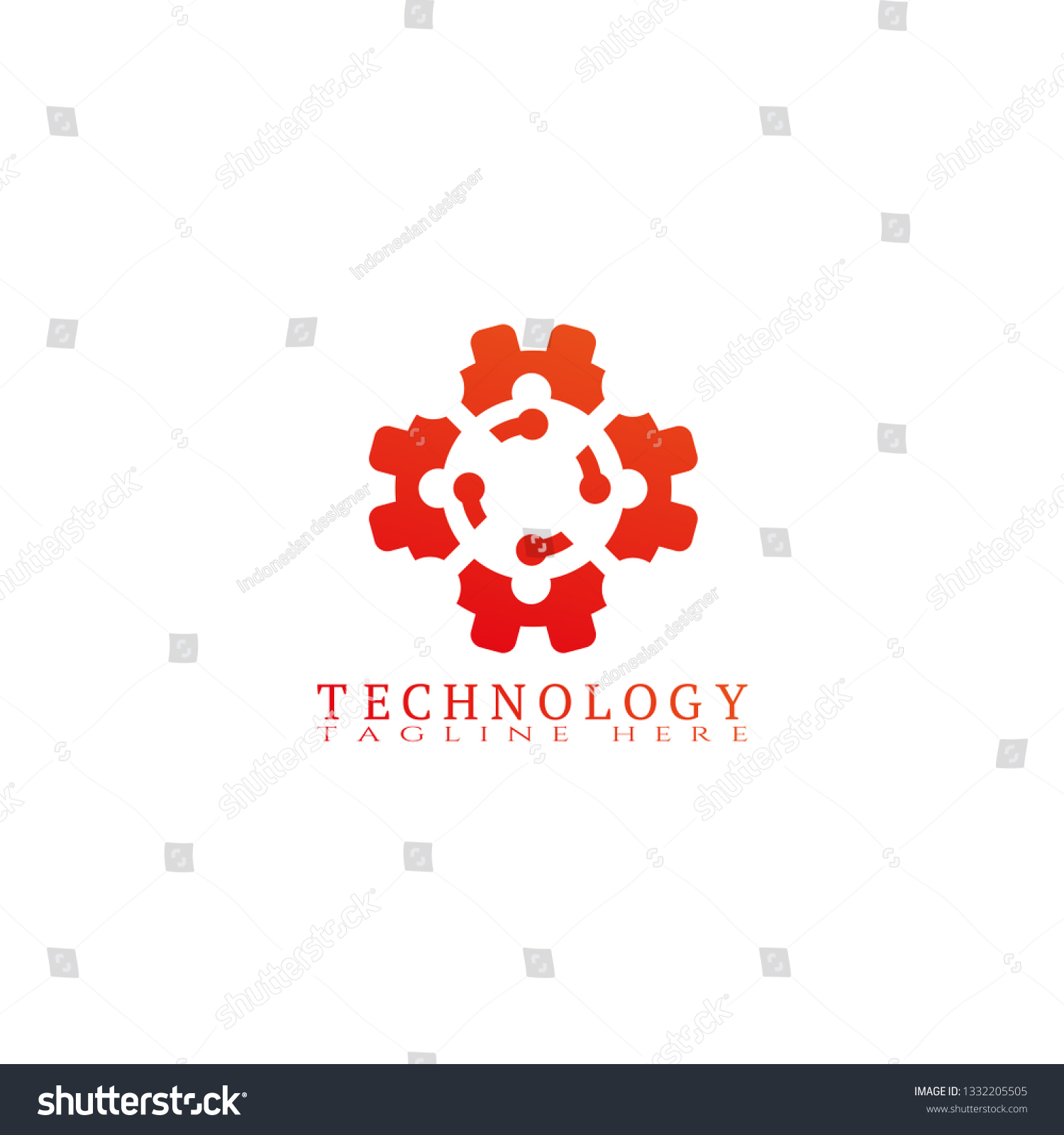 Technology Logo Template Gear Iconcreative Vector Stock Vector (Royalty ...