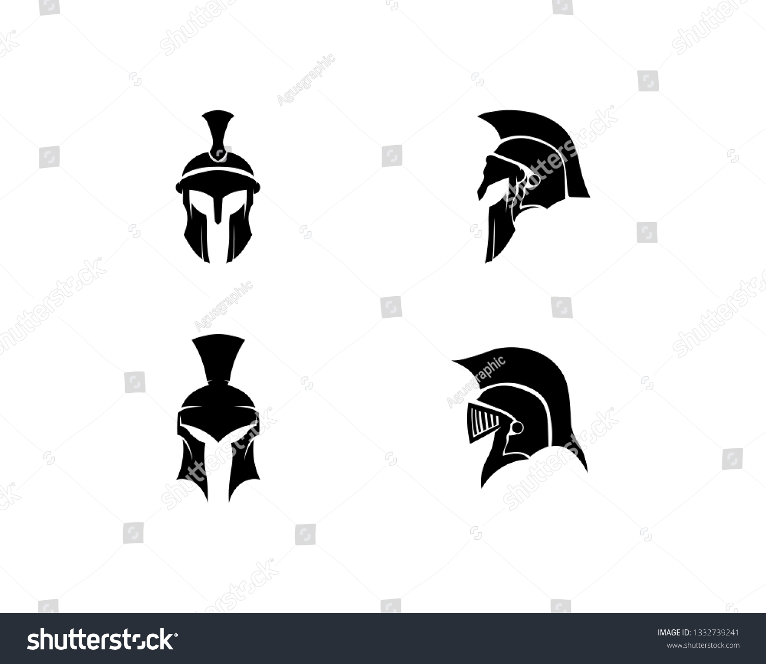 Spartan Logo Vector Design Helmet Head Stock Vector (Royalty Free ...