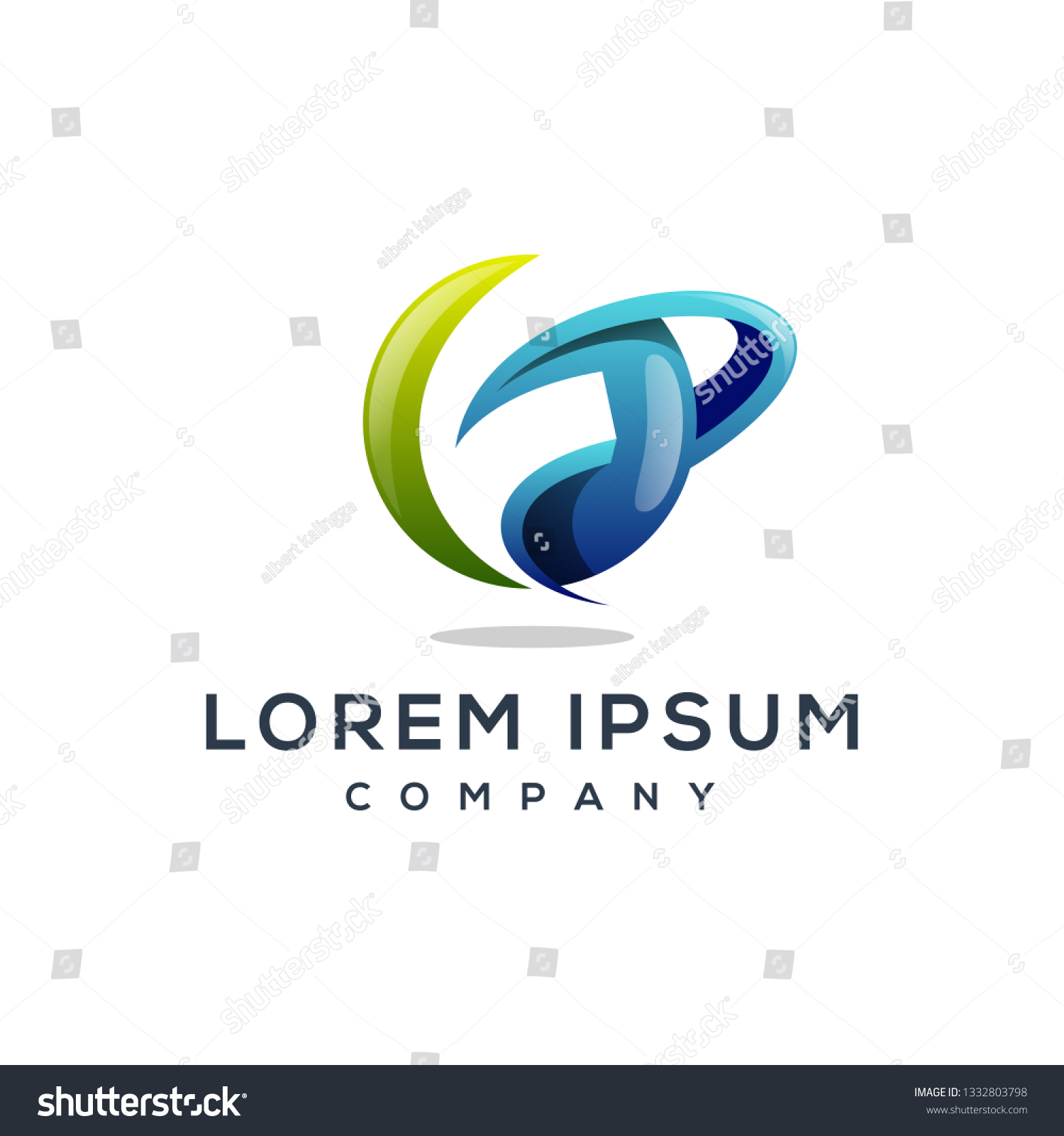 Letter F Circle 3d Logo Design Stock Vector (Royalty Free) 1332803798 ...