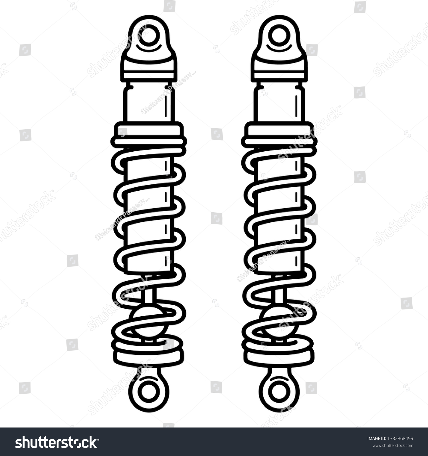 Bicycle Rear Shock Absorber Vector Outline Stock Vector (Royalty Free ...