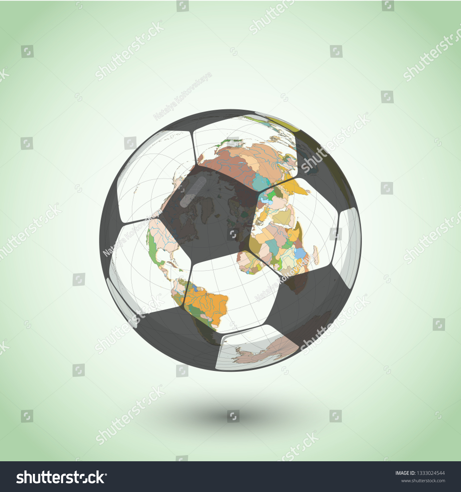 Football World Continent Map Vector Territory Stock Vector (Royalty ...