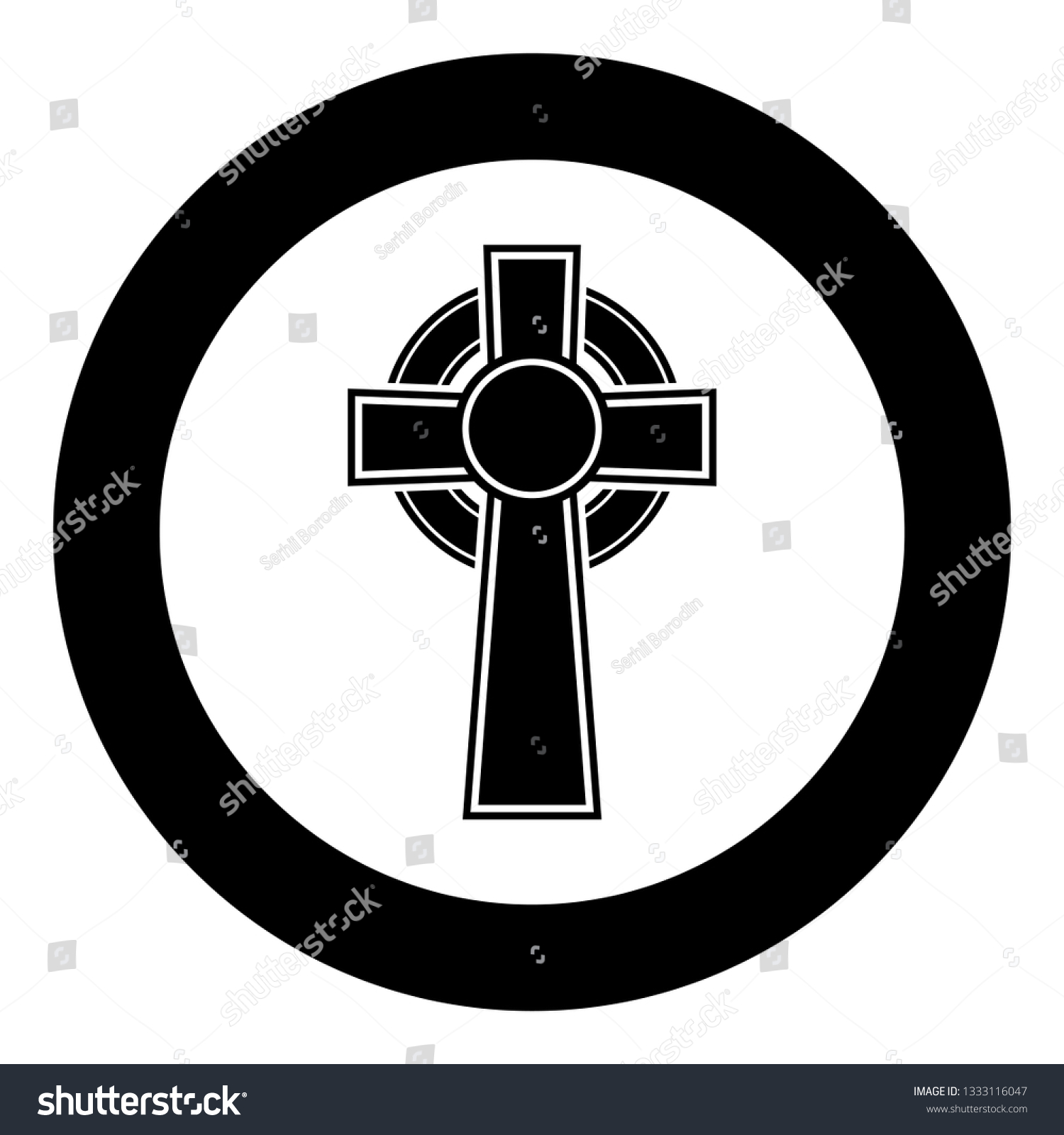 Celtic Cross Icon Black Color Vector Stock Vector (Royalty Free ...