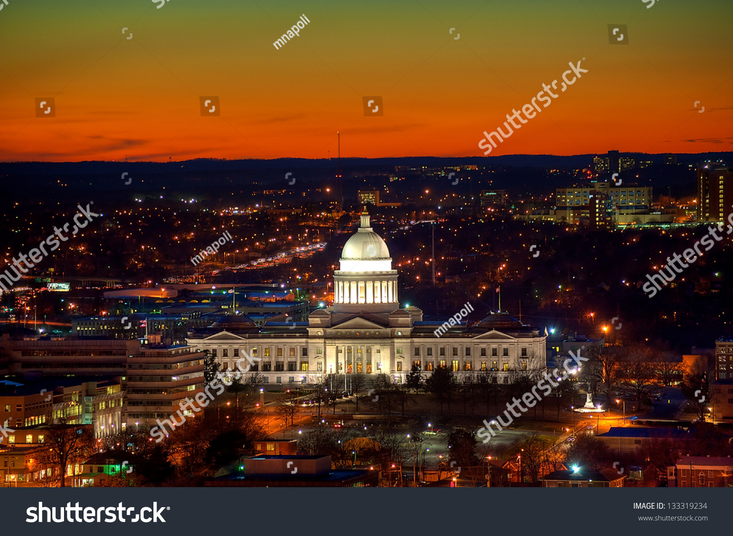 Little Rock Capitol City Lights After Stock Photo 133319234 Shutterstock