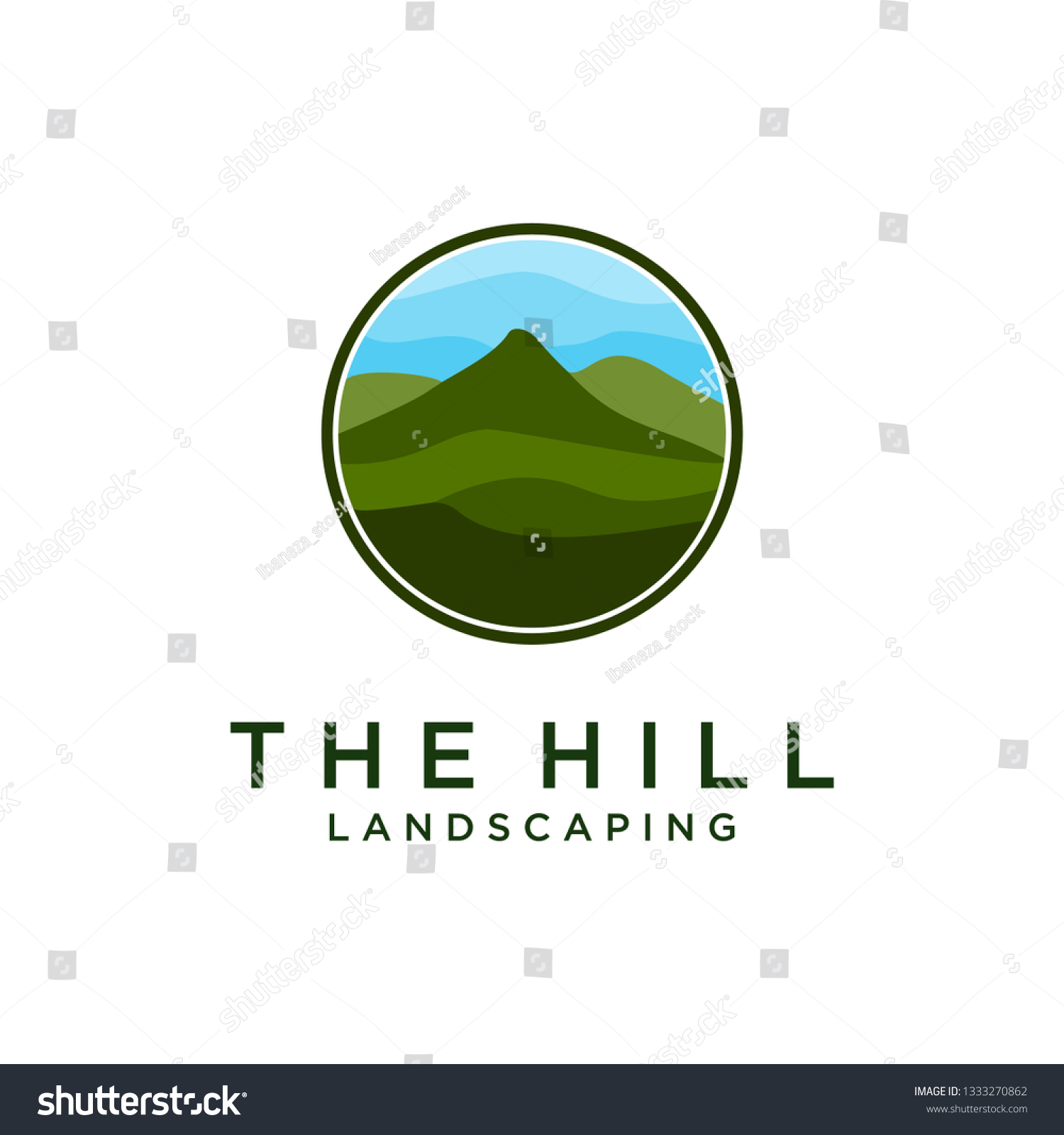 Hills Landscaping Logo Vector Stock Vector (Royalty Free) 1333270862 ...