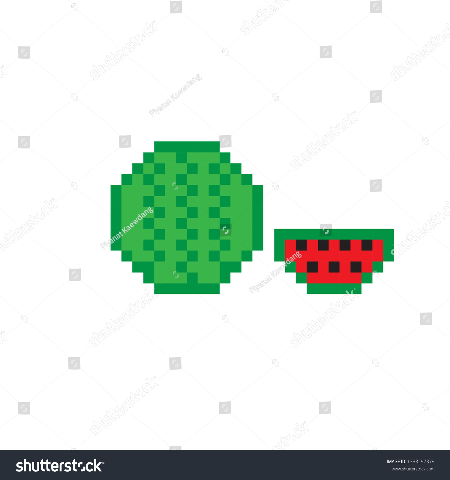 Watermelon Pixel Art Stock Vector Royalty Free 1333297379 Shutterstock