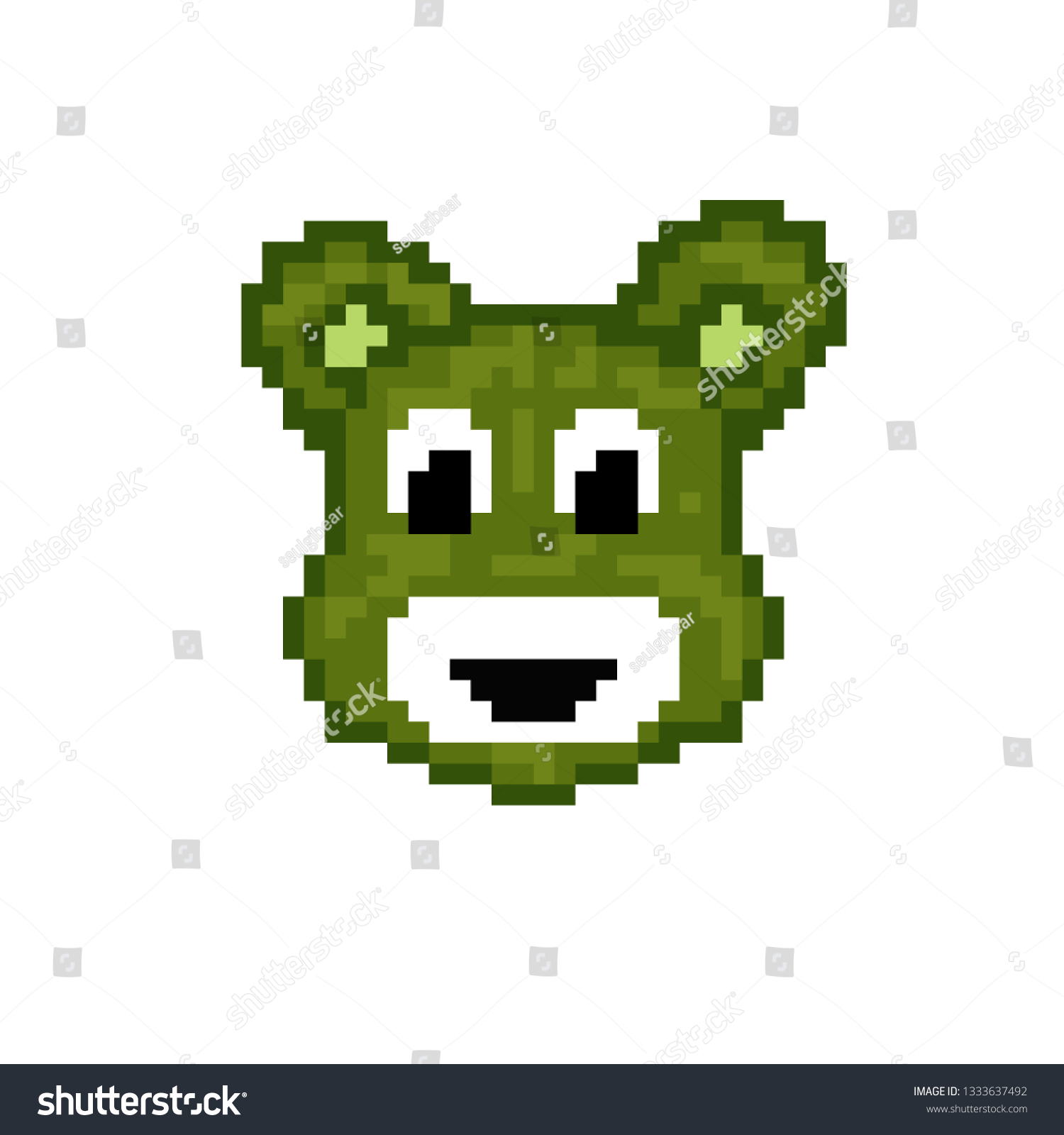 Vector Pixel Art Bear Cartoon Stock Vector (Royalty Free) 1333637492 ...