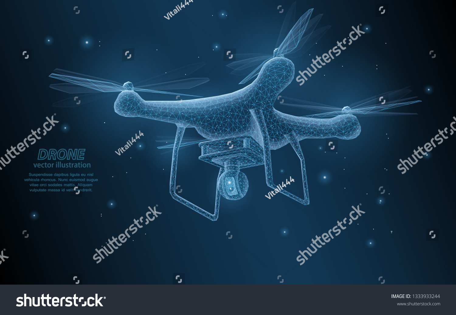 Drone Flight Against Dark Night Sky 스톡 벡터(로열티 프리) 1333933244 | Shutterstock