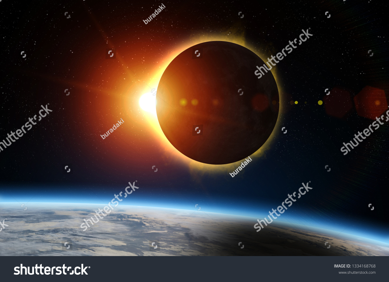 Solar Eclipse Earth Solar Eclipse Mysterious Stock Photo 1334168768 ...