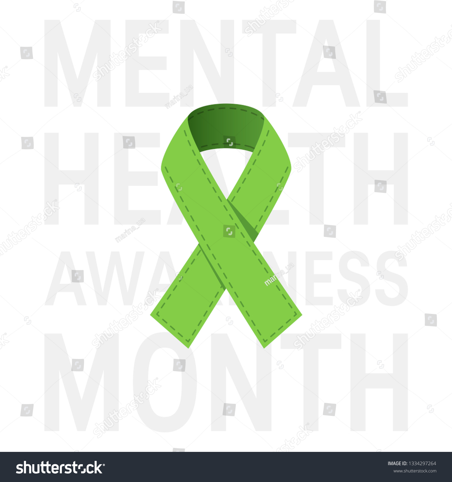 Mental Health Awareness Month Concept Square Stock Vector (Royalty Free ...