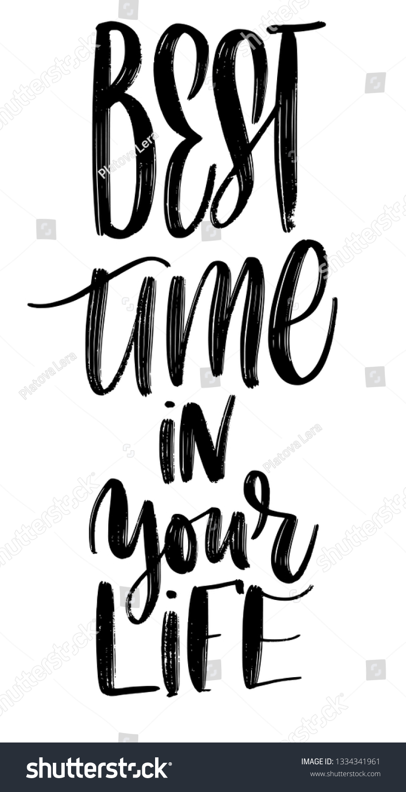 Best Time Your Life Vector Motivational Stock Vector (Royalty Free ...