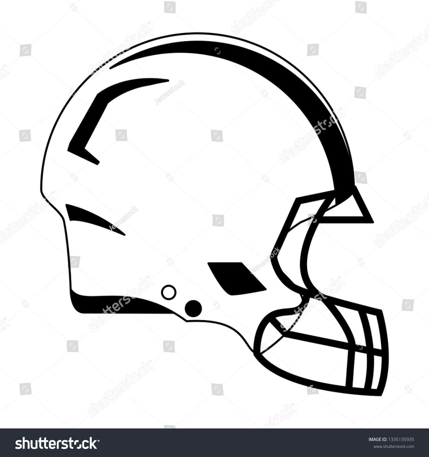 American Football Helmet Symbol Black White Stock Vector (Royalty Free ...