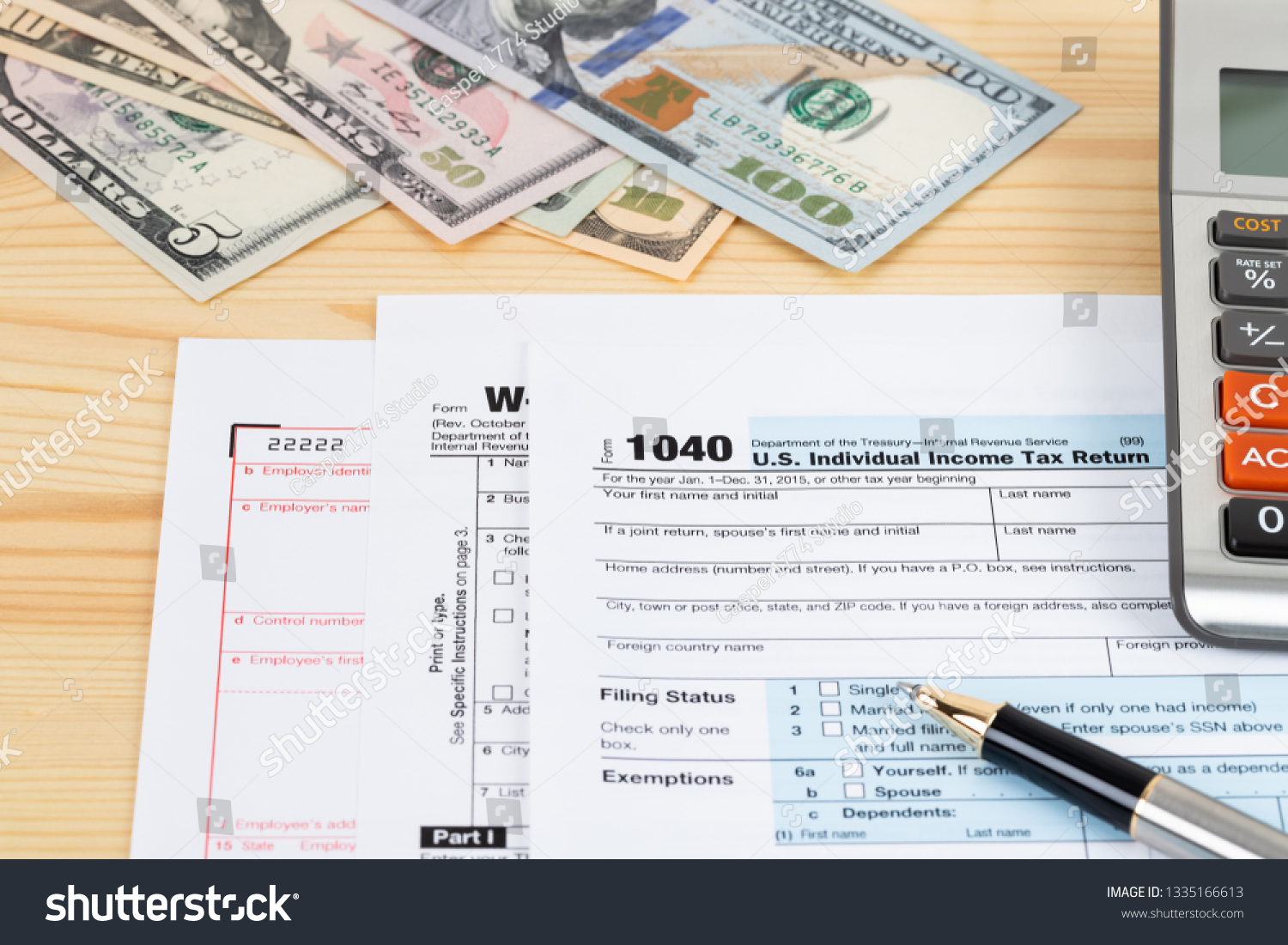 Individual Income Tax Returm Form By Stock Photo 1335166613 | Shutterstock