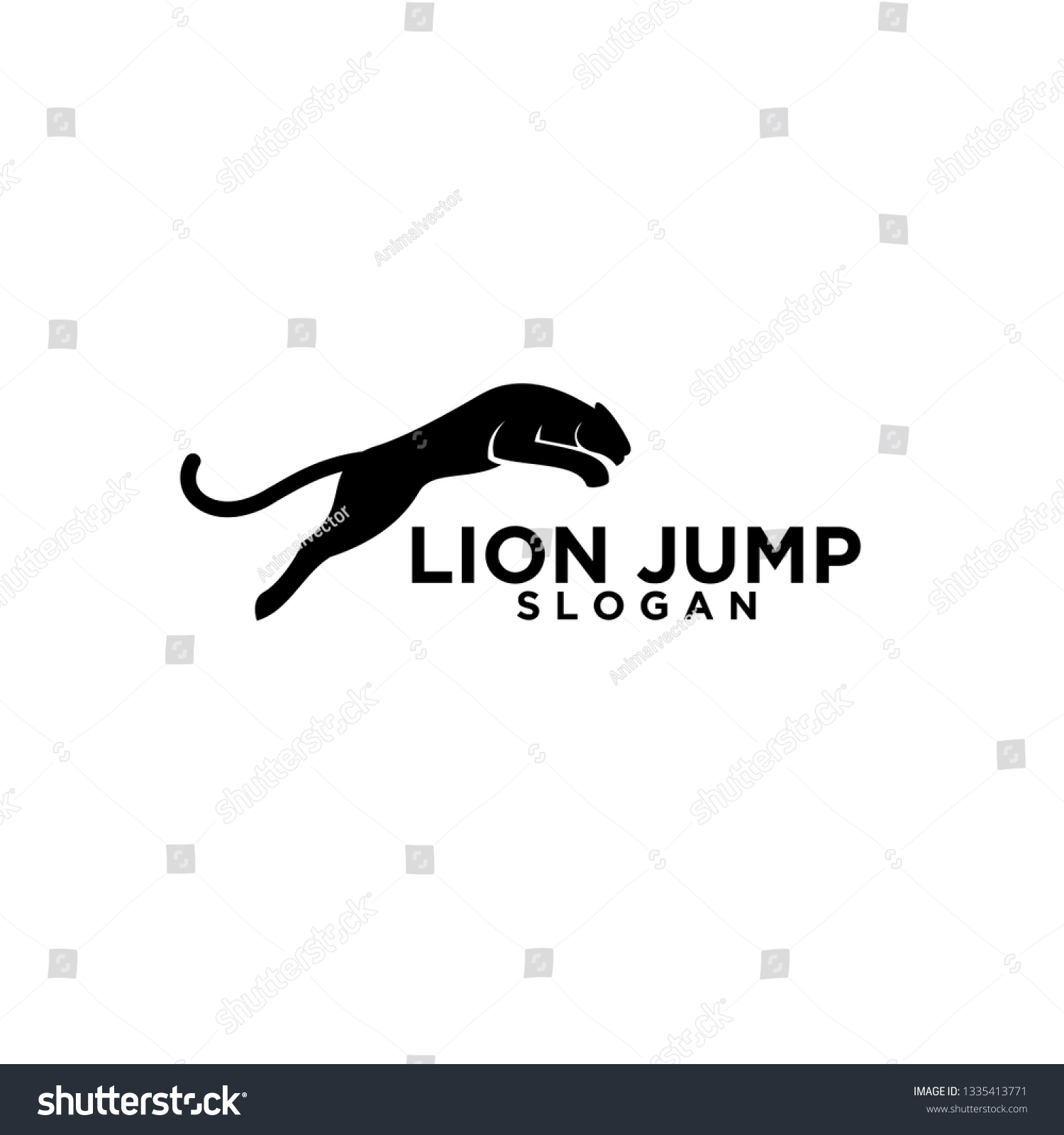 Panther Jump Black Logo Icon Design Stock Vector (Royalty Free ...