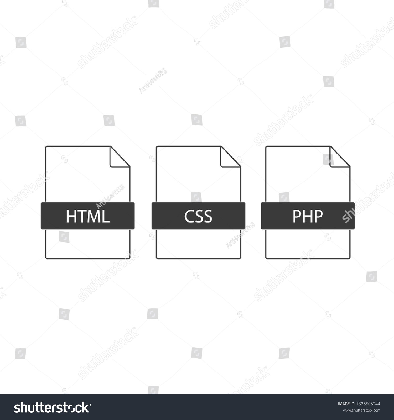 Html Css Php Icons Stock Vector (Royalty Free) 1335508244 | Shutterstock