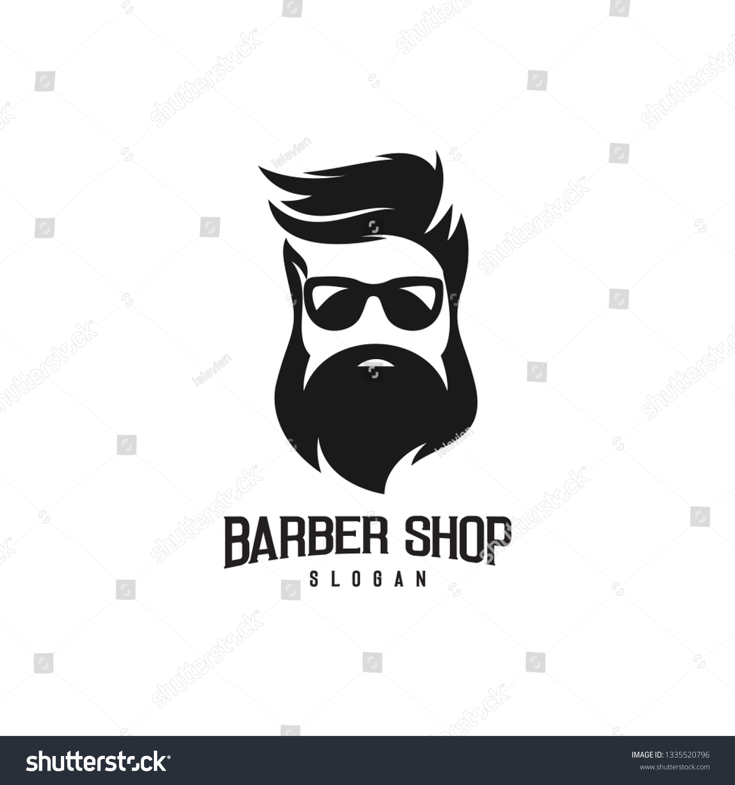 Beard Barber Shop Logo Stock Vector (Royalty Free) 1335520796 ...