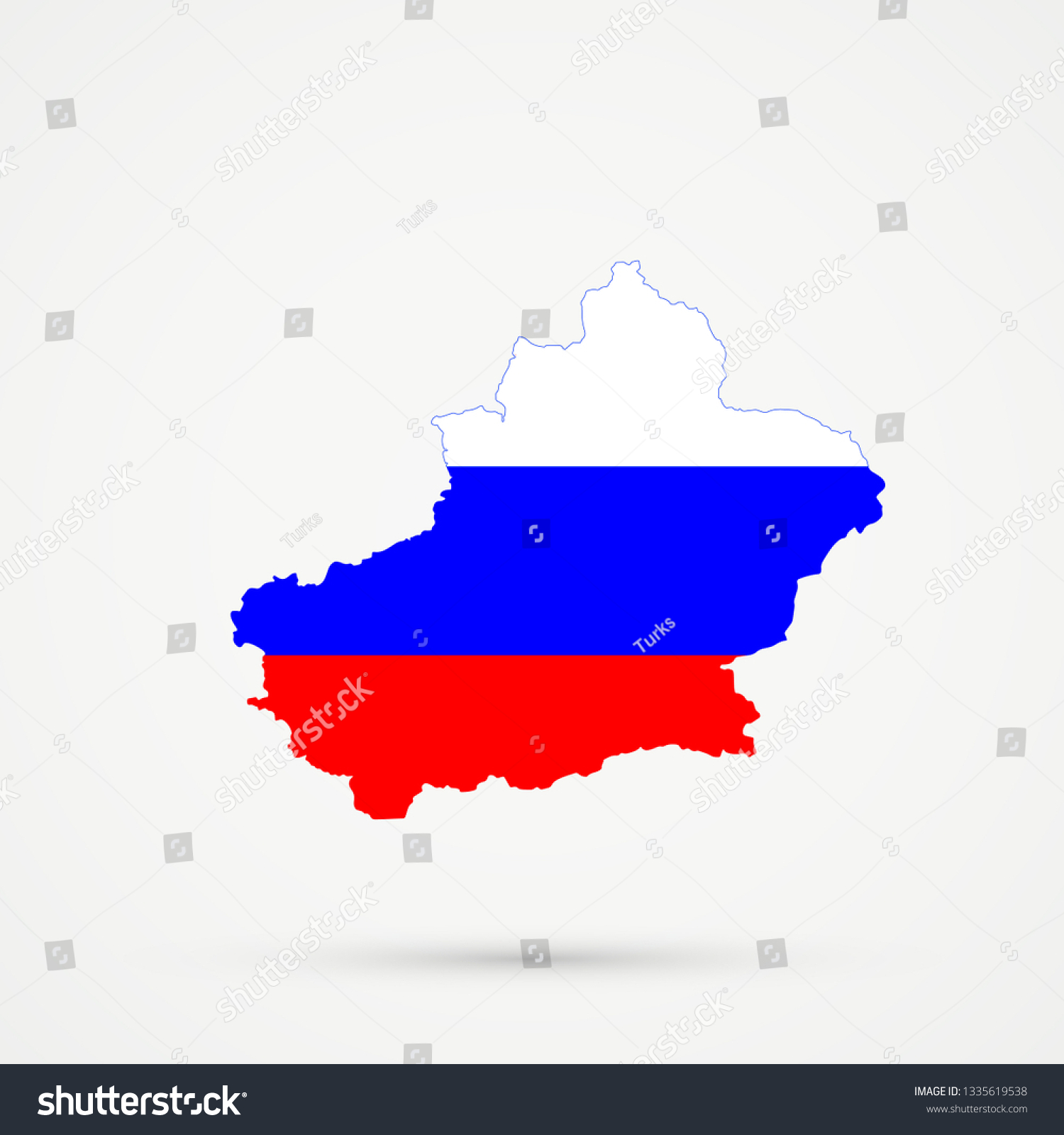 Uyghuristan East Turkestan Xinjiang Map Russia Stock Vector (Royalty ...