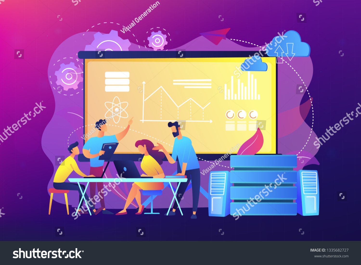 Software Engineer Statistician Visualizer Analyst Working Stock Vector ...