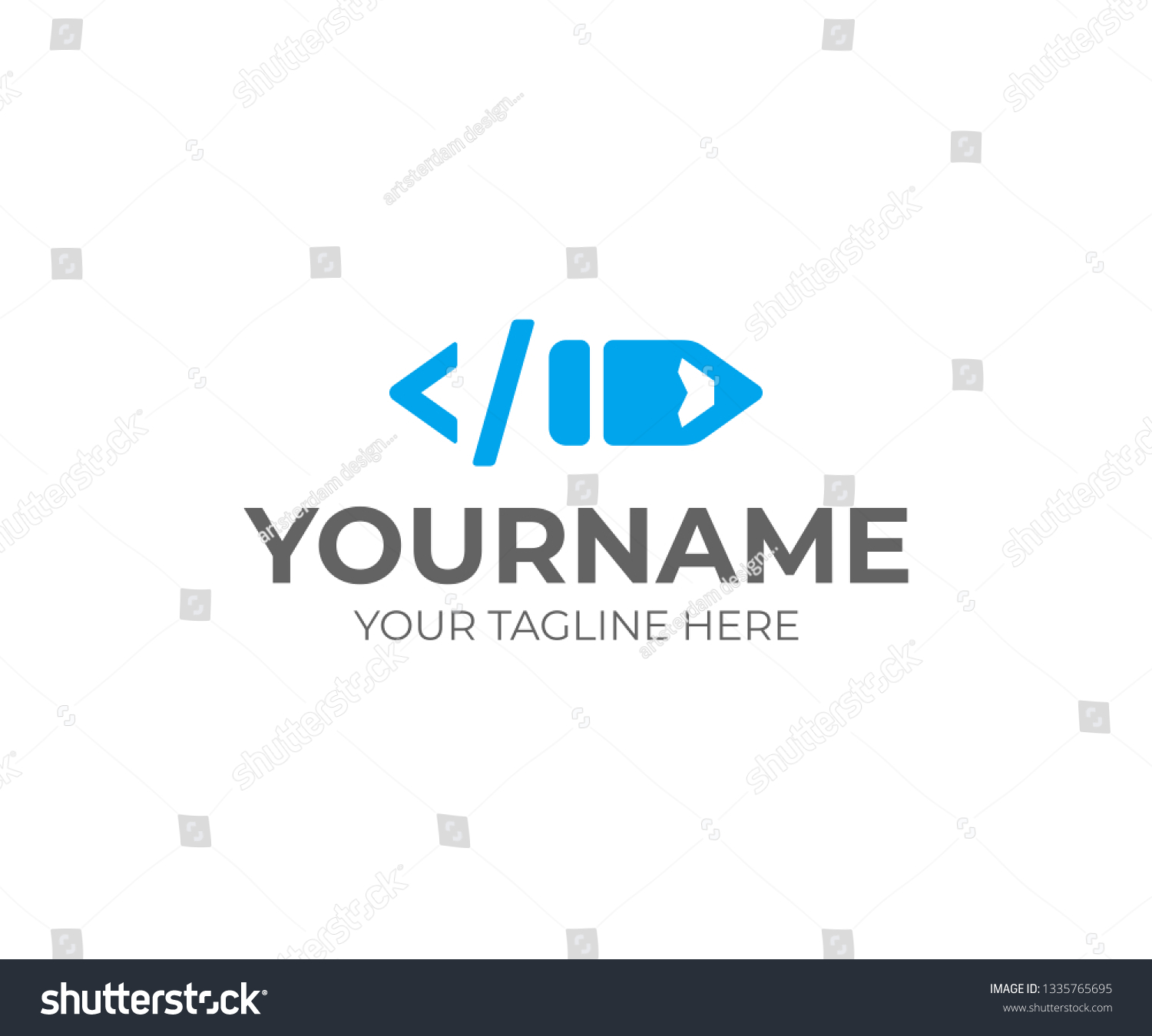 Developing Code Logo Design Software Source Stock Vector (Royalty Free ...