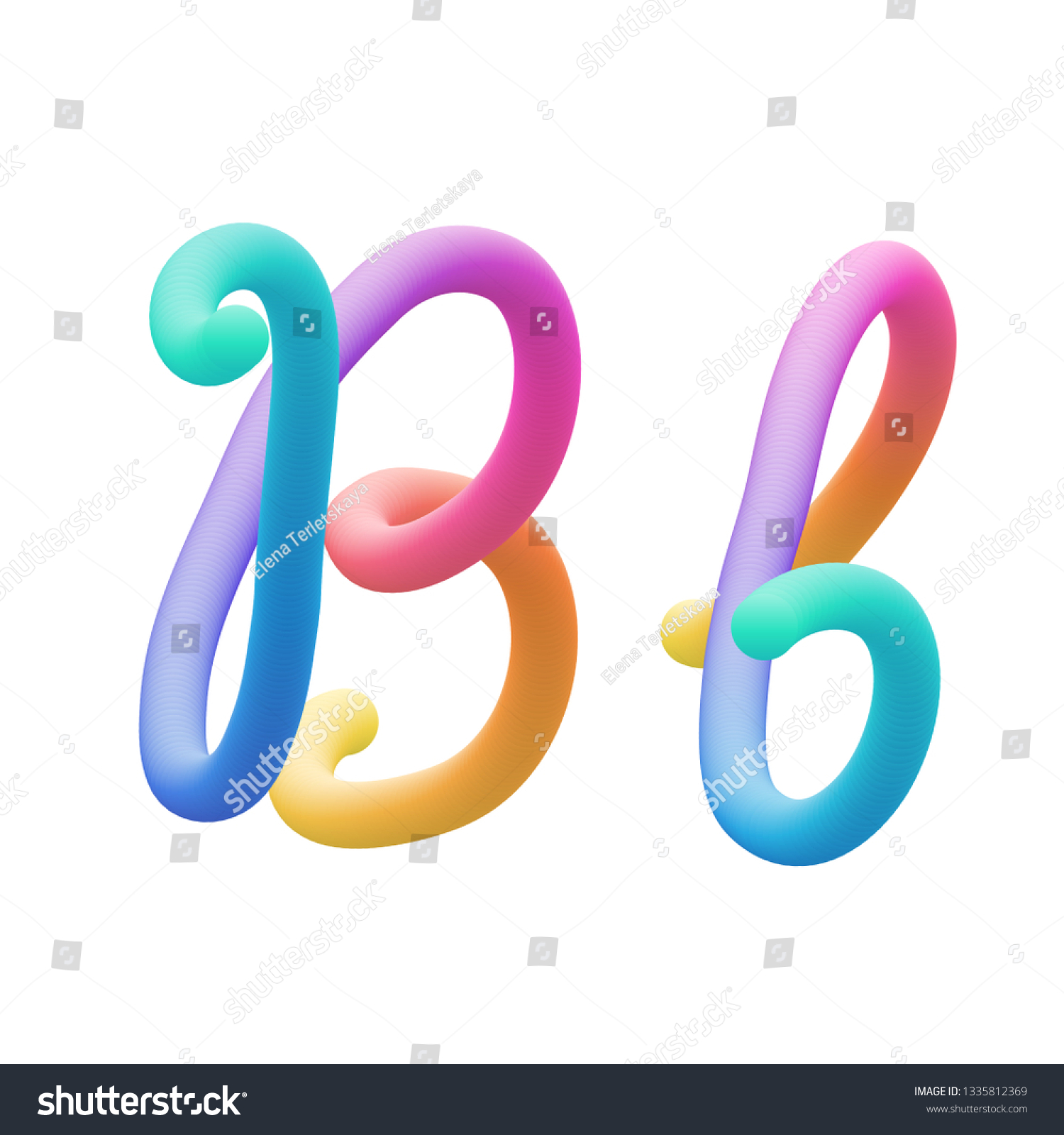 Colorful Stylized Rainbow Alphabet Letter B Stock Vector (Royalty Free ...