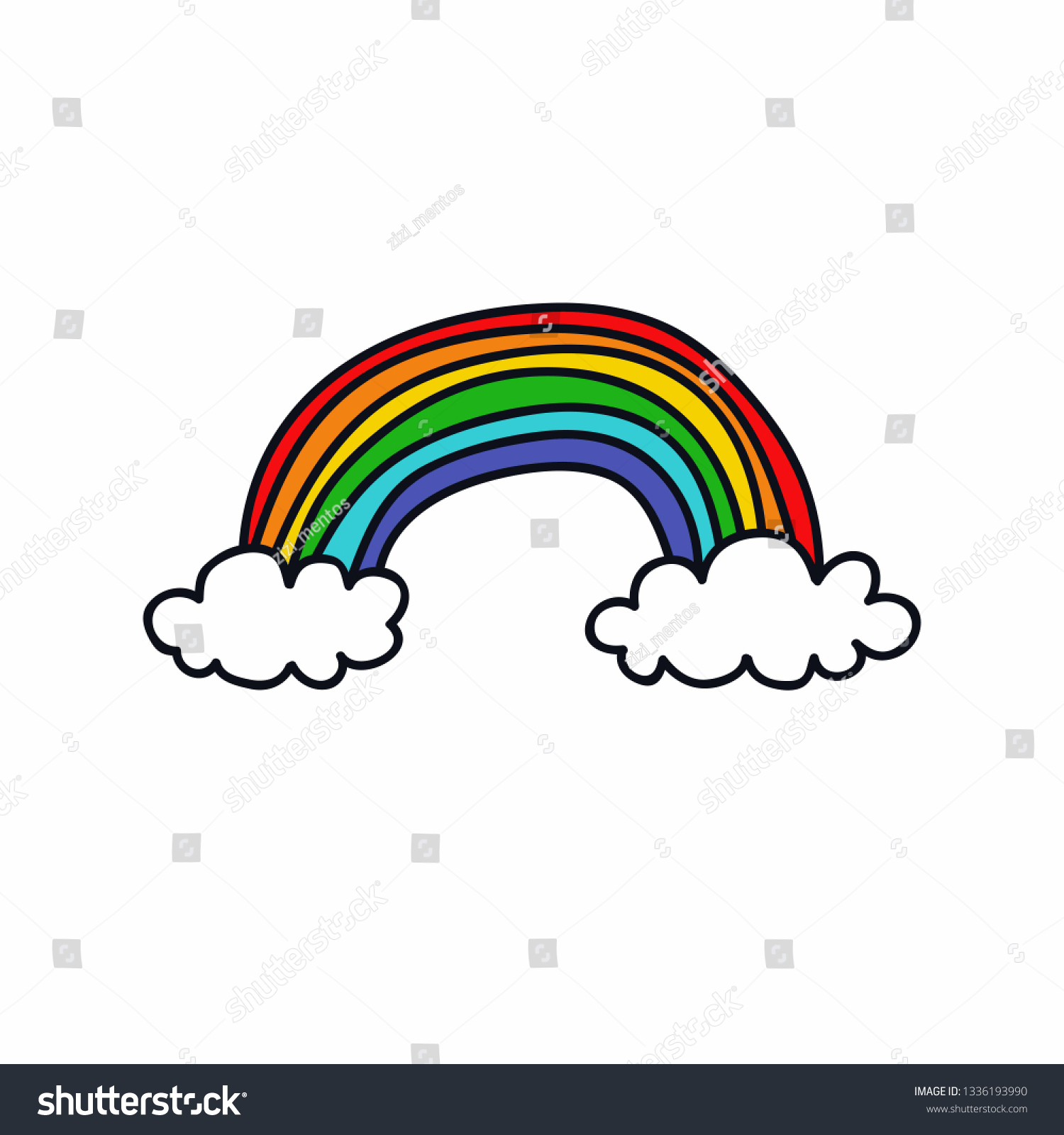 Rainbow Doodle Icon Stock Vector (Royalty Free) 1336193990 | Shutterstock