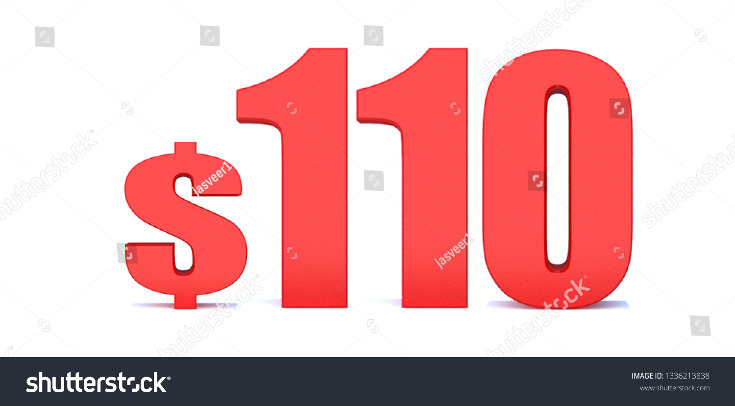 110 Dollar 110 Word On White Stock Illustration 1336213838 | Shutterstock