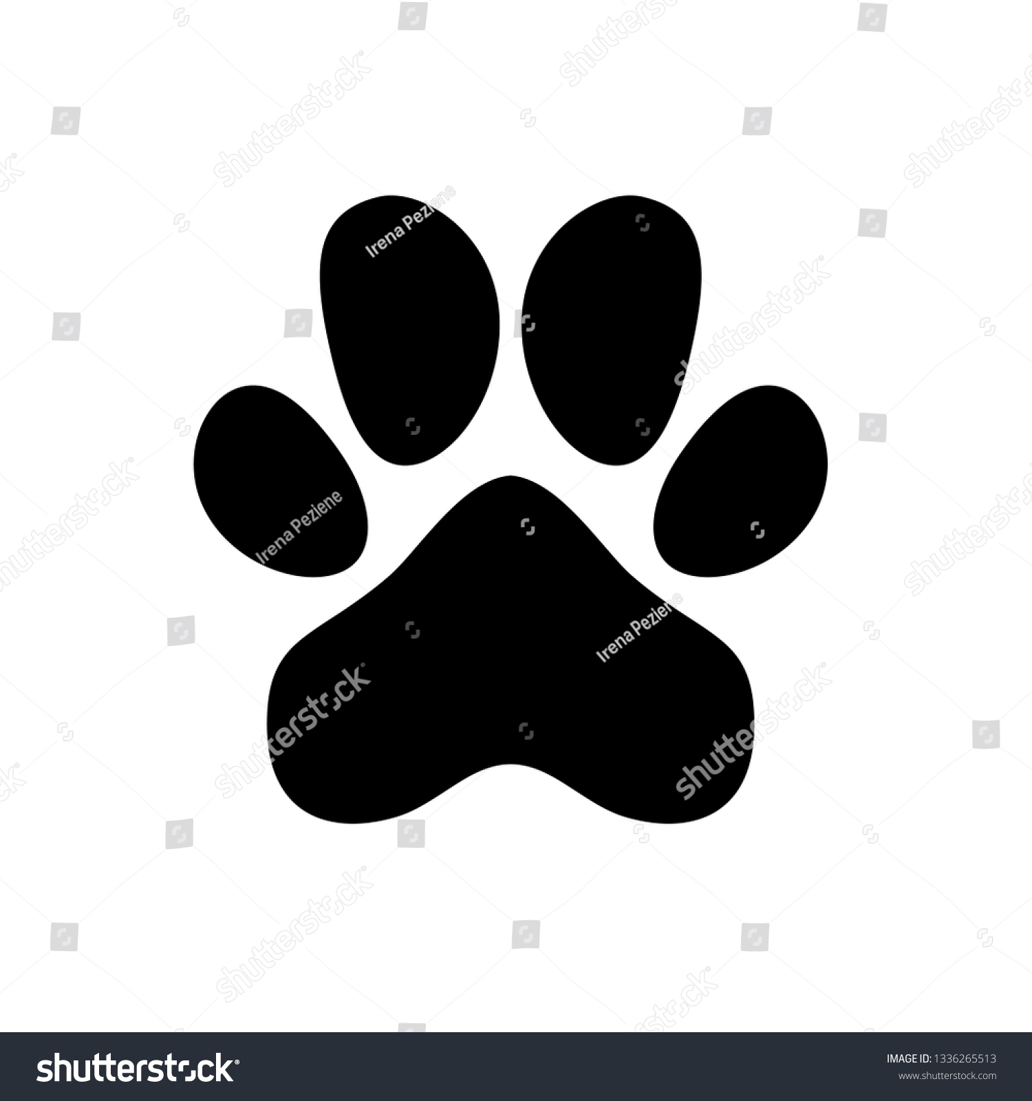 Paw Print Silhouette Stock Vector (royalty Free) 1336265513 