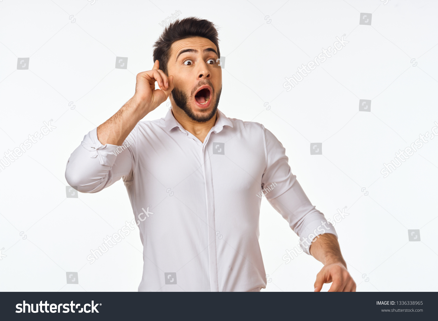 Surprised Man Open Mouth Emotions Stock Photo 1336338965 | Shutterstock