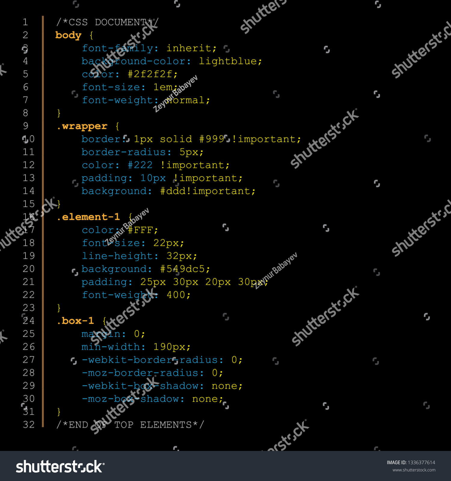 Simple Website Css Code Colourful Tags Stock Vector (Royalty Free ...
