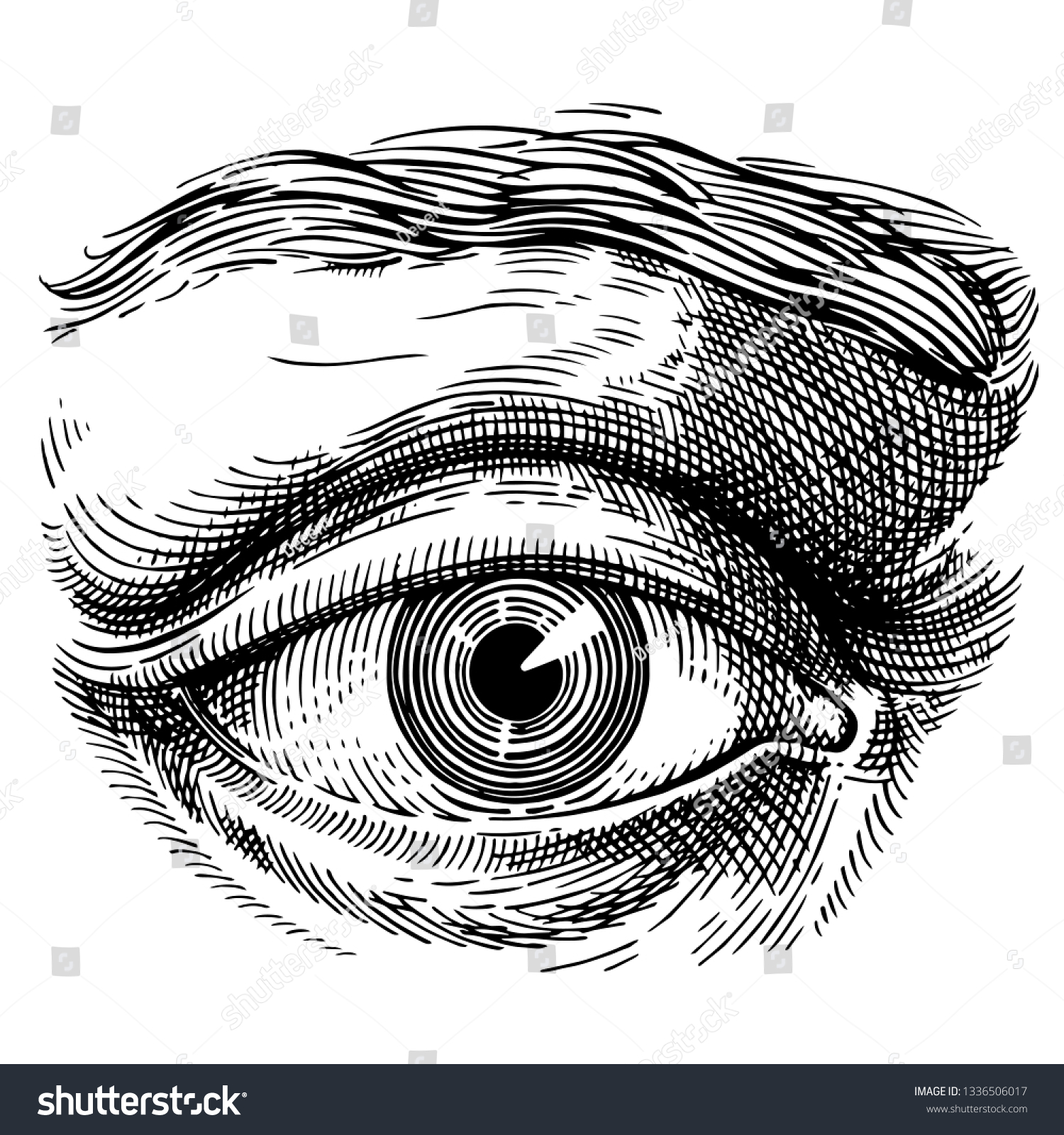 Eye Eye Antique Engraving Style Hand Stock Vector (Royalty Free ...