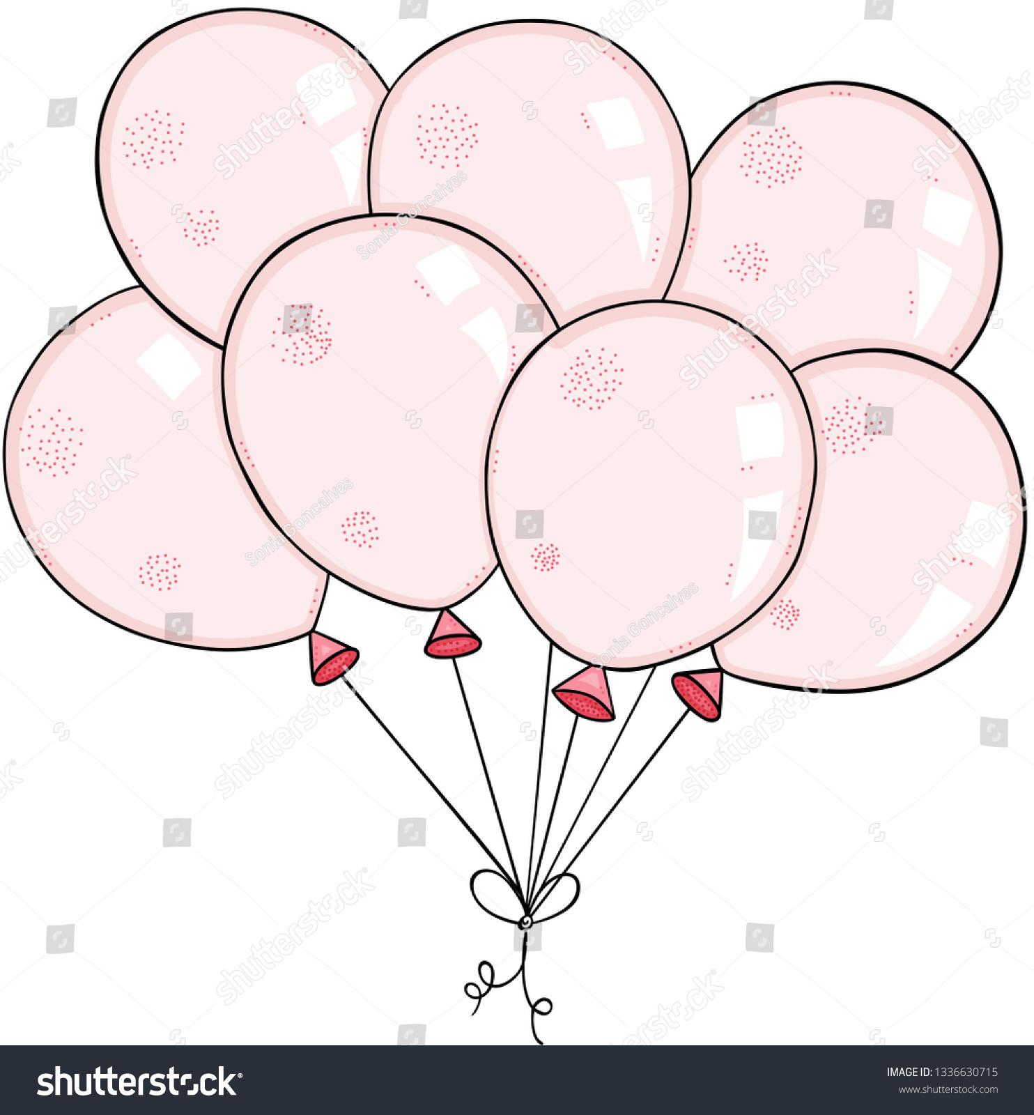 Cute Pink Balloons Stock Vector Royalty Free 1336630715 Shutterstock