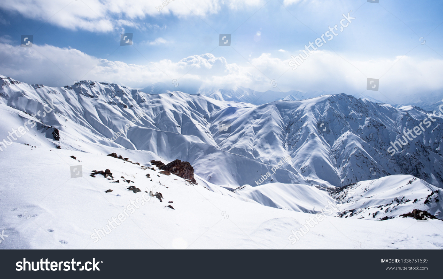 Beautiful Landscape Alborz Mountains Dizin Tehran Stock Photo ...