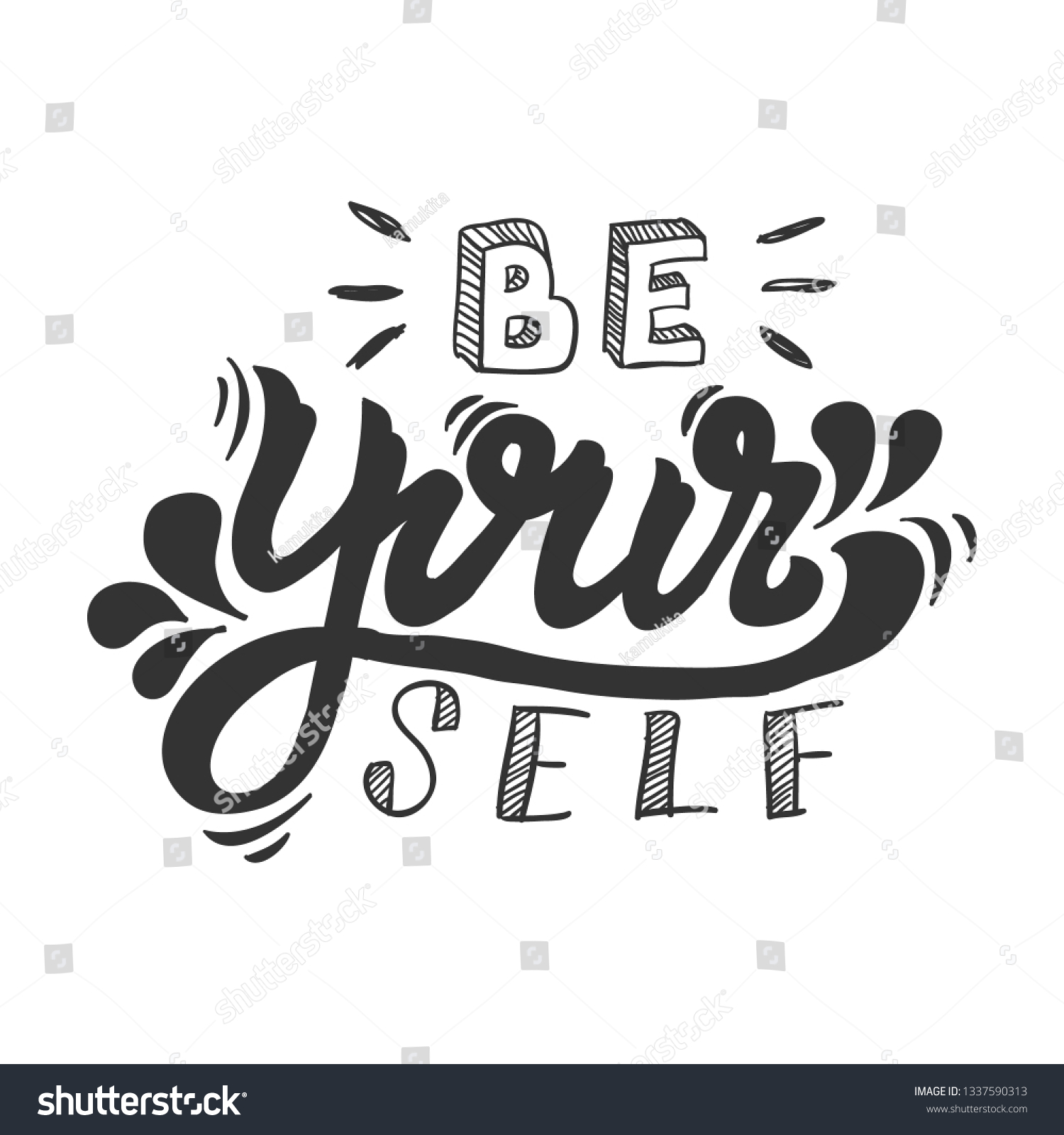 Motivation Word Hand Lettering Vector Stock Vector (Royalty Free ...