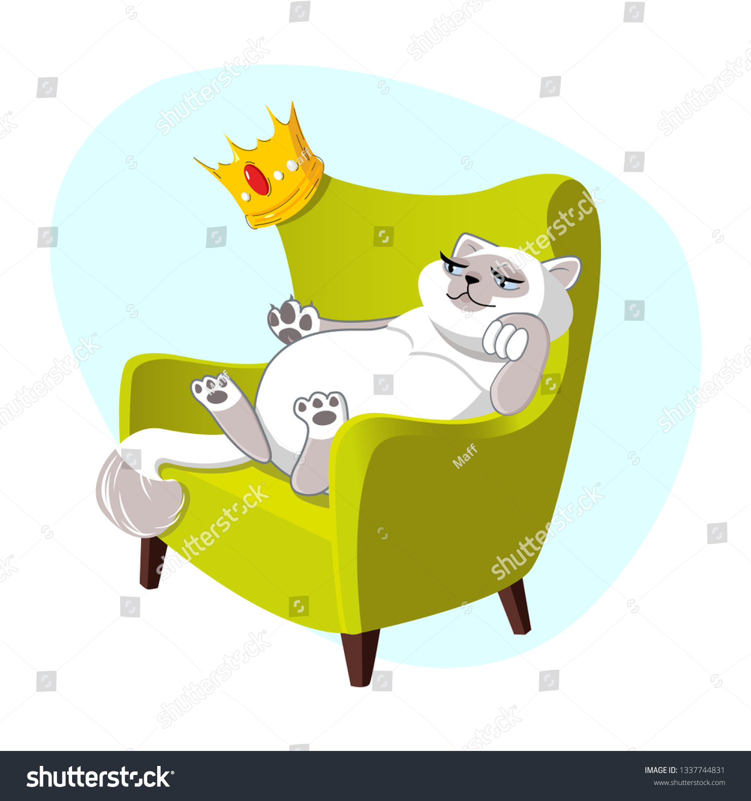 Vector Illustration Cute Cartoon Female Cat Stock Vector Royalty Free