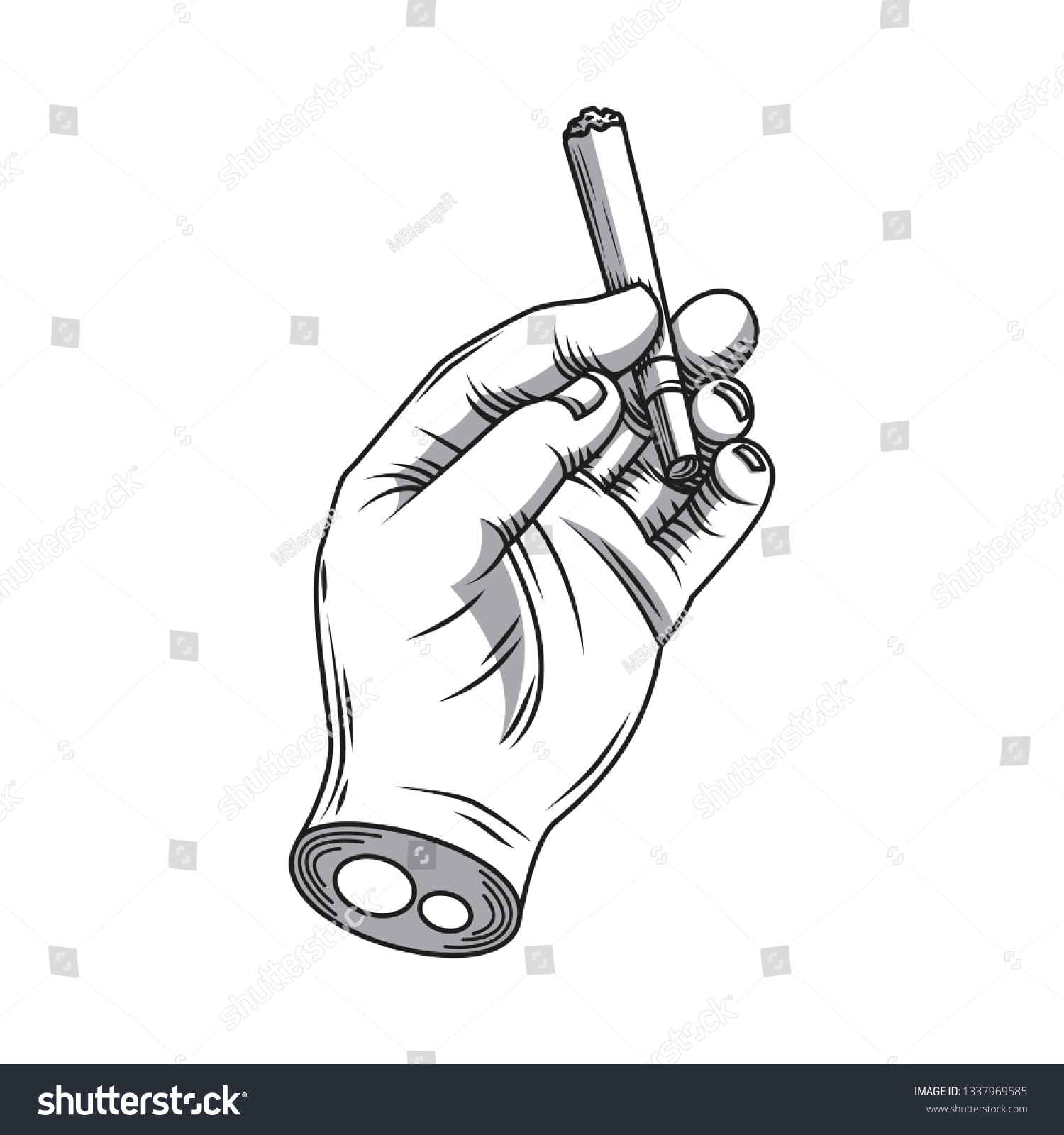Рисование рук с сигаретой